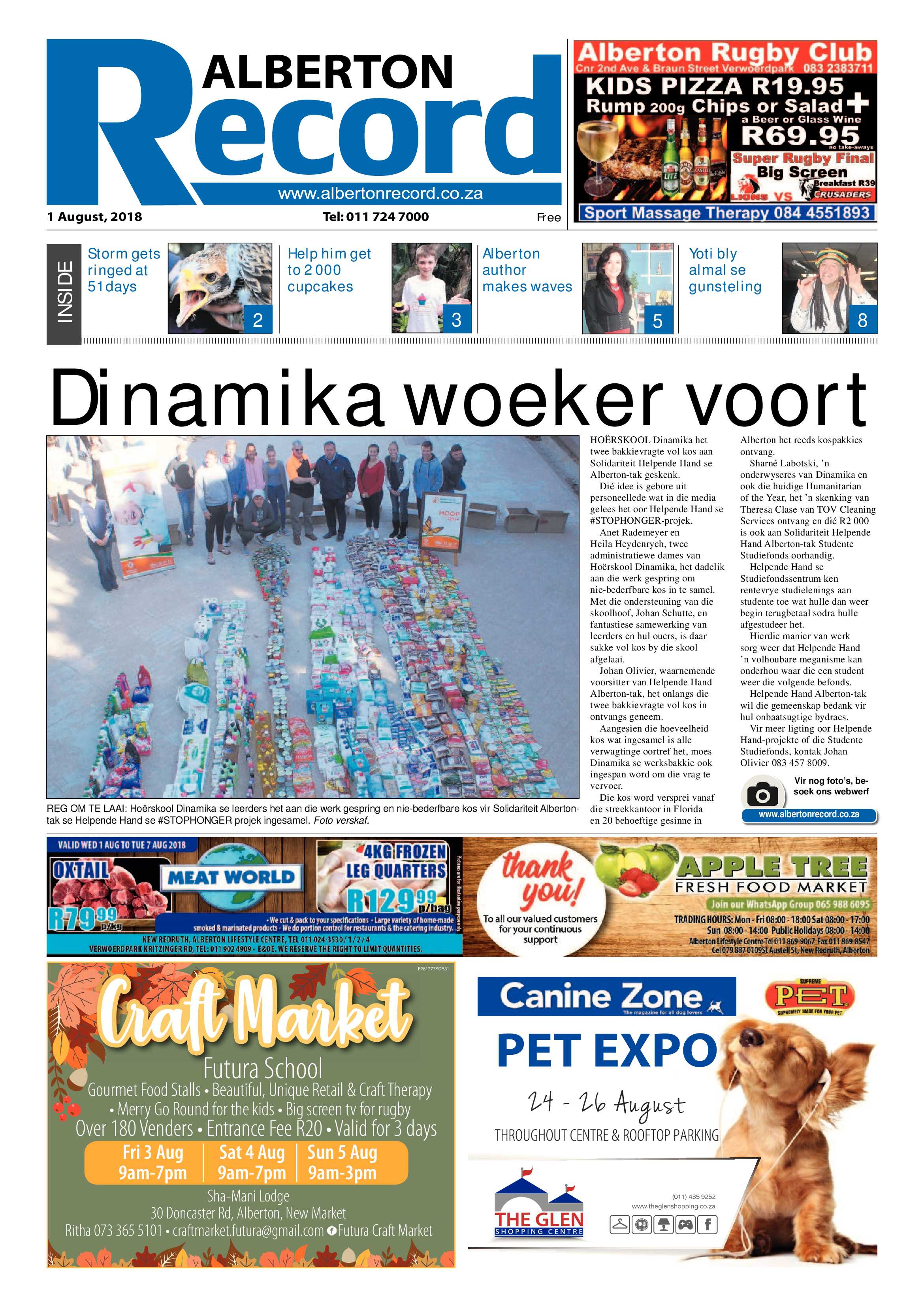 Alberton Record 01 August 2018 page 1