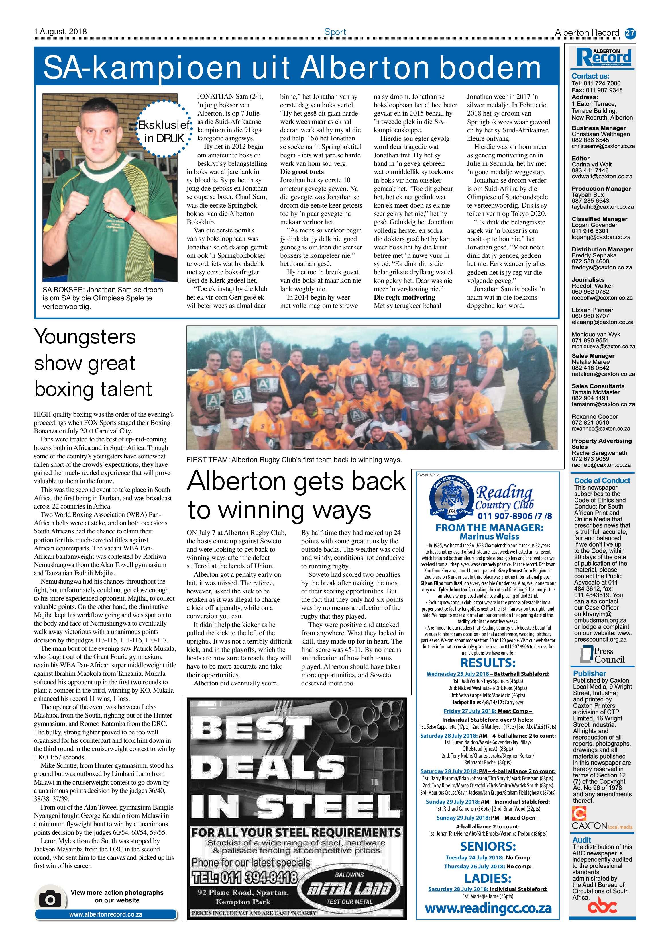 Alberton Record 01 August 2018 page 27