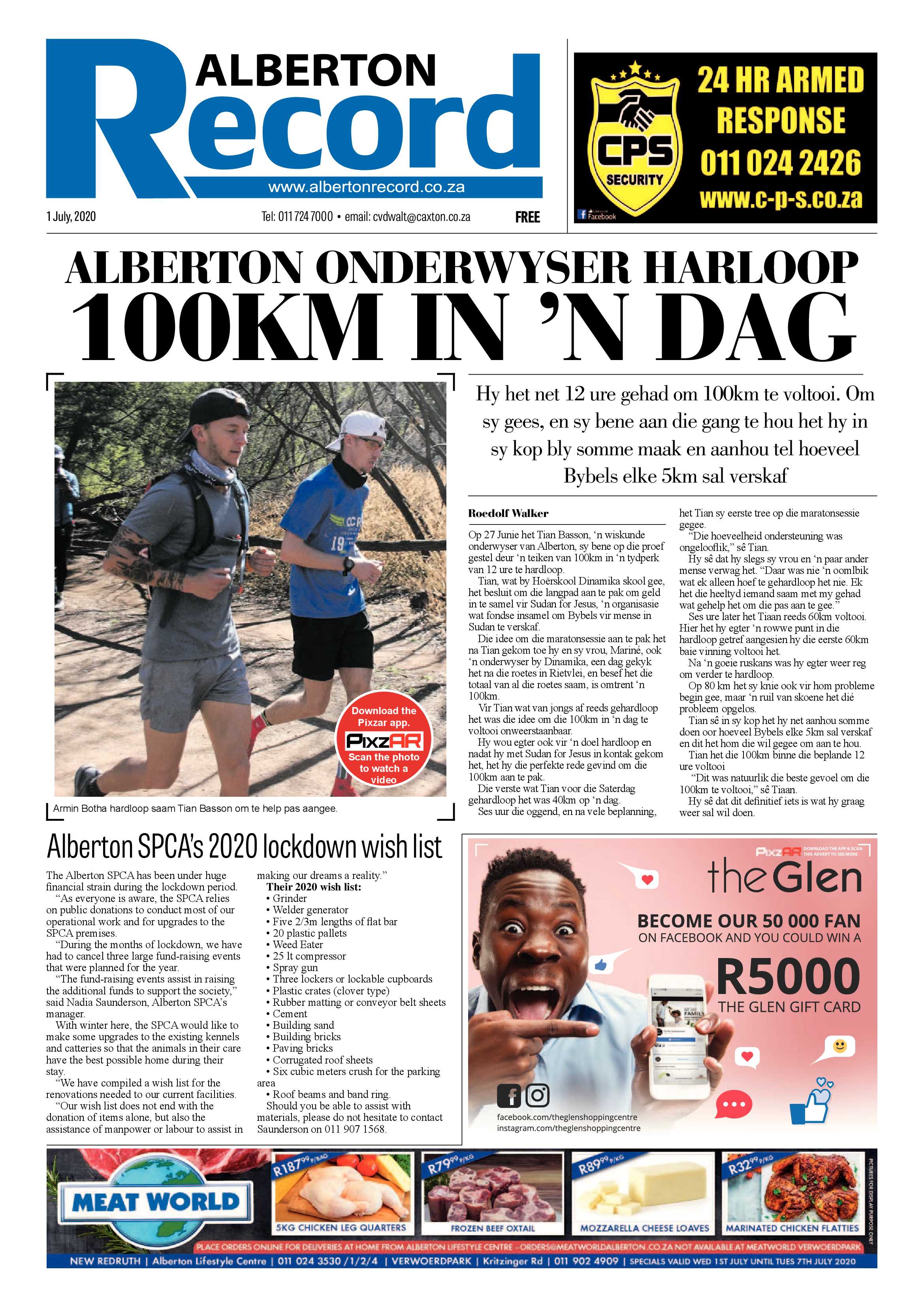 Alberton Record 01 July 2020 page 1