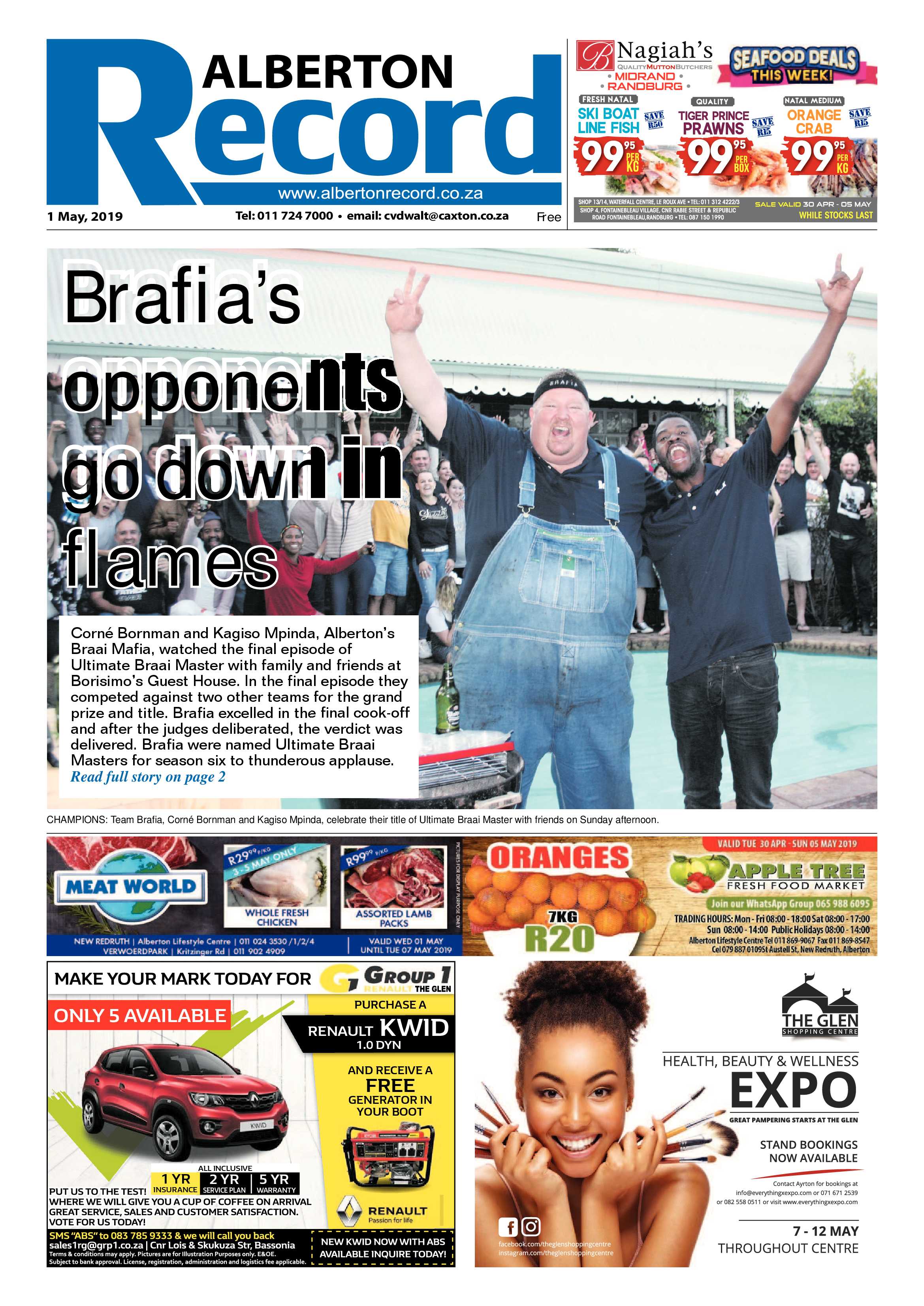 Alberton Record 01 May 2019 page 1