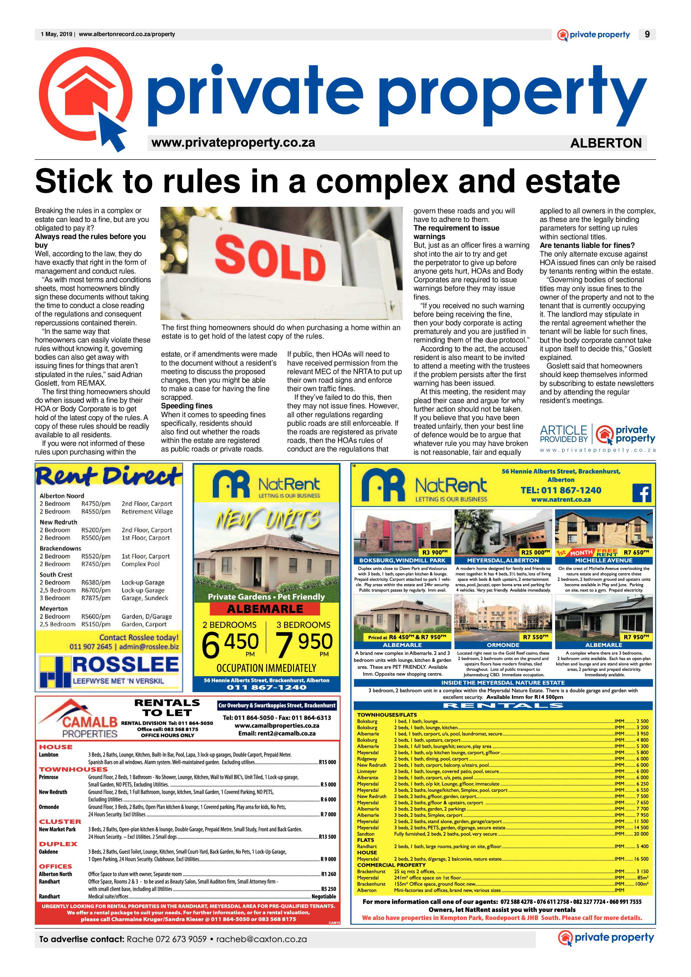 Alberton Record 01 May 2019 page 9
