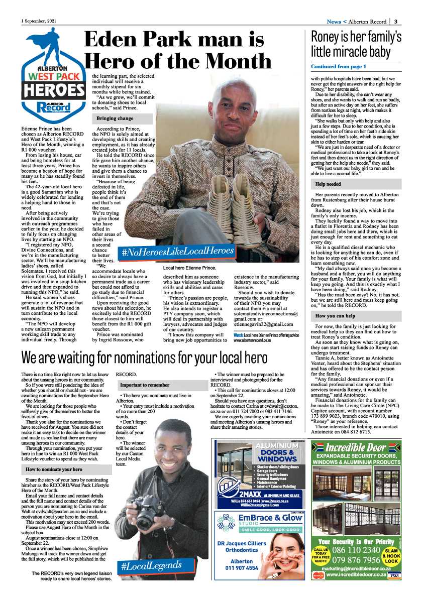 Alberton Record 01 September 2021 page 3