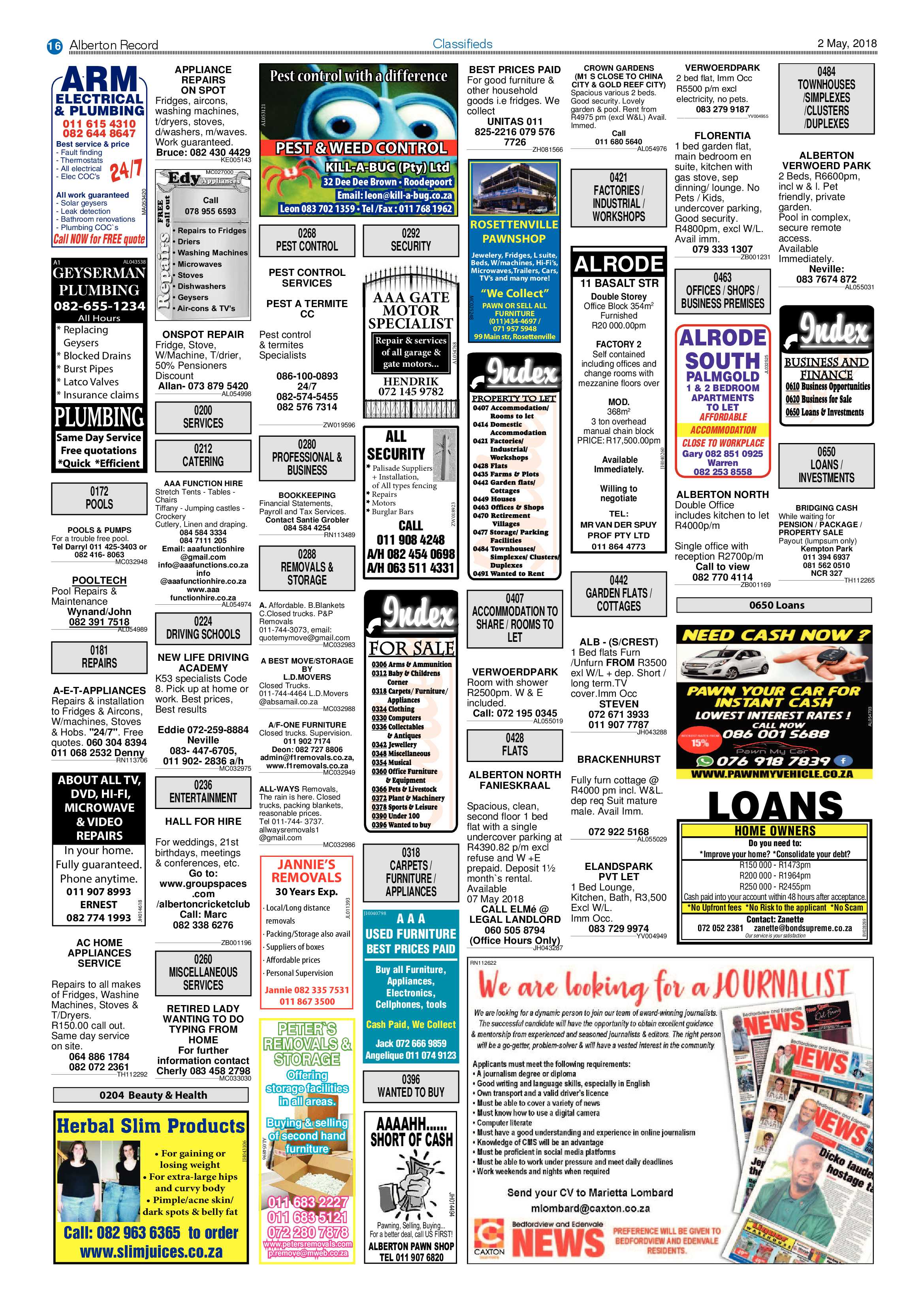 Alberton Record 02 May 2018 page 16