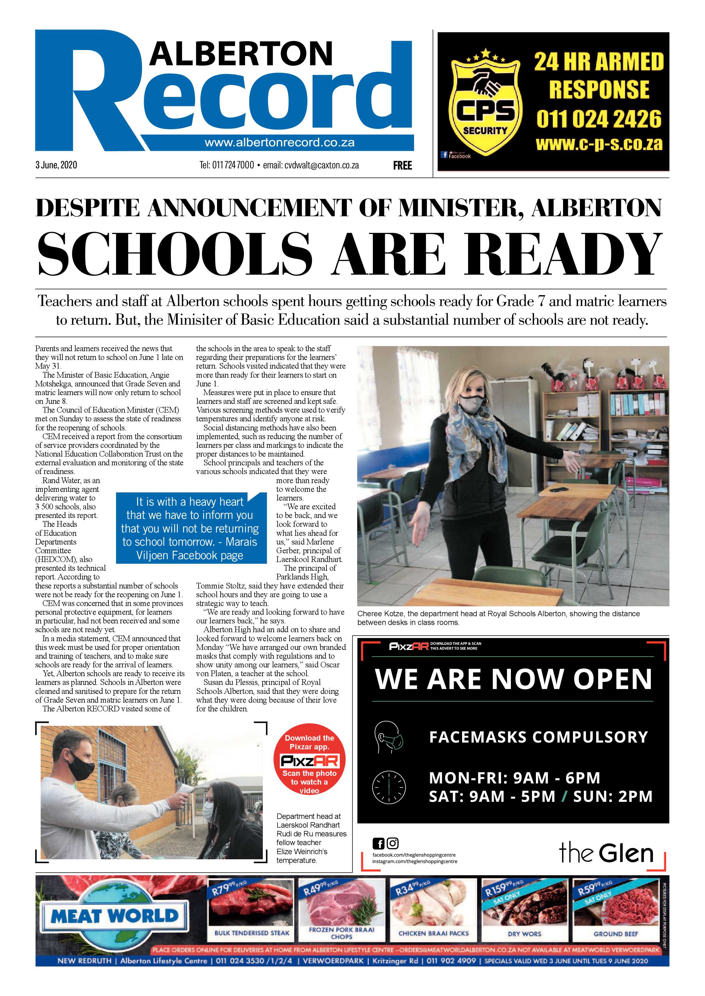 Alberton Record 03 June 2020 page 1