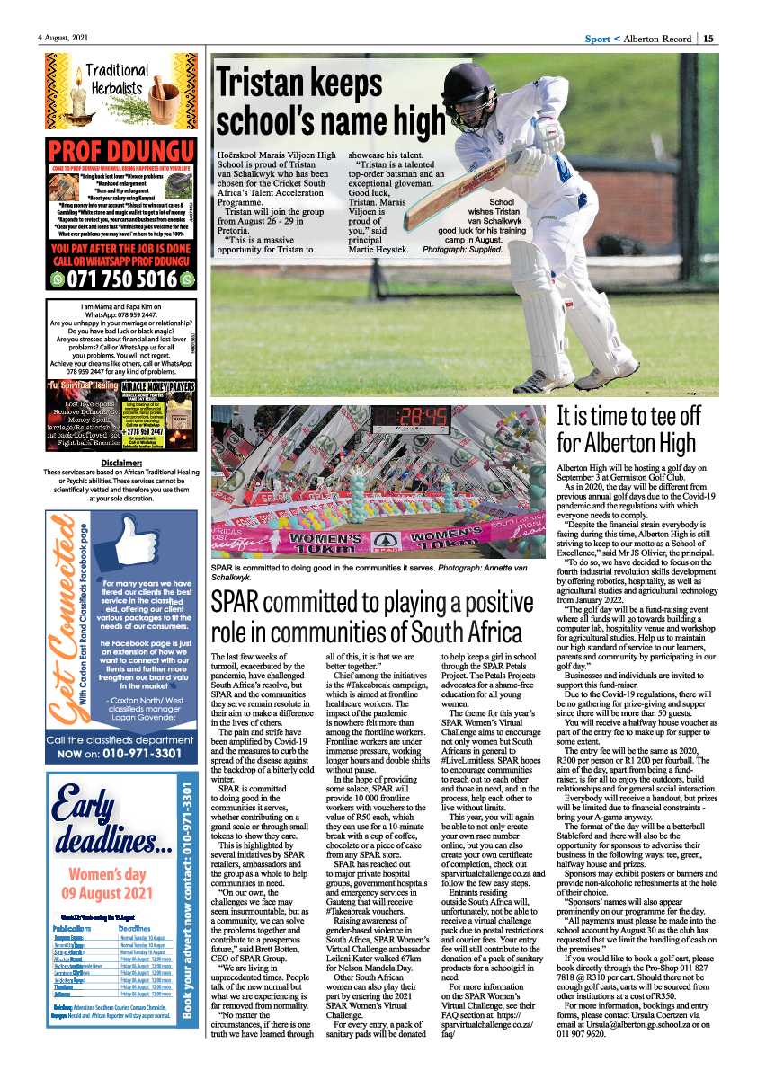 Alberton Record 04 August 2021 page 15