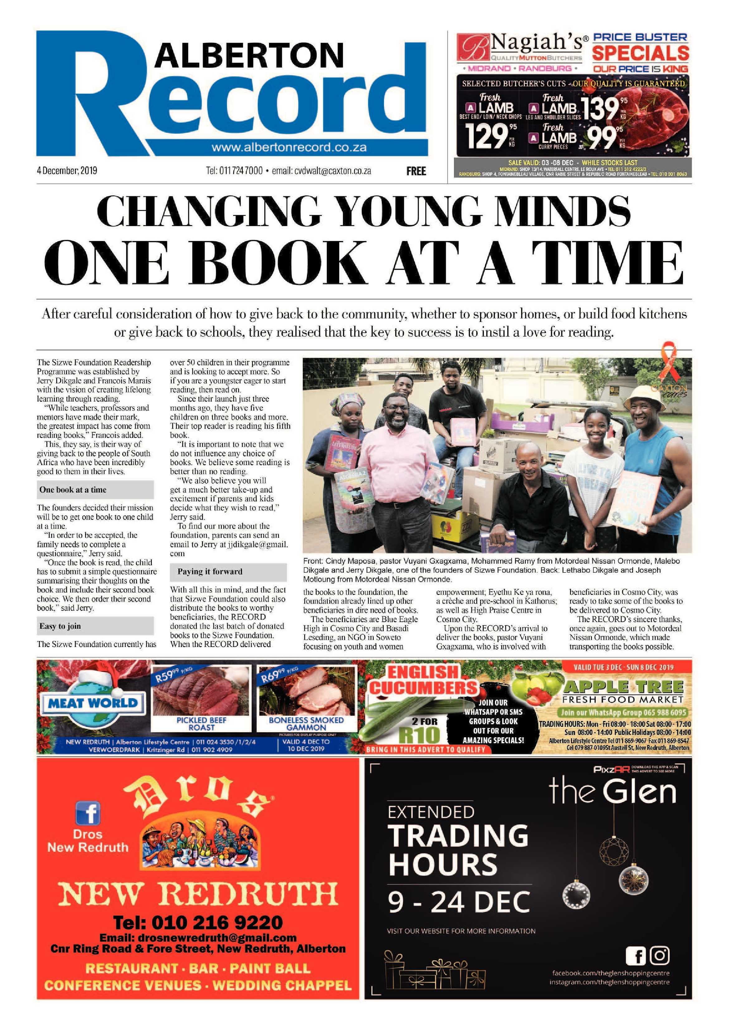 Alberton Record 04 December 2019 page 1