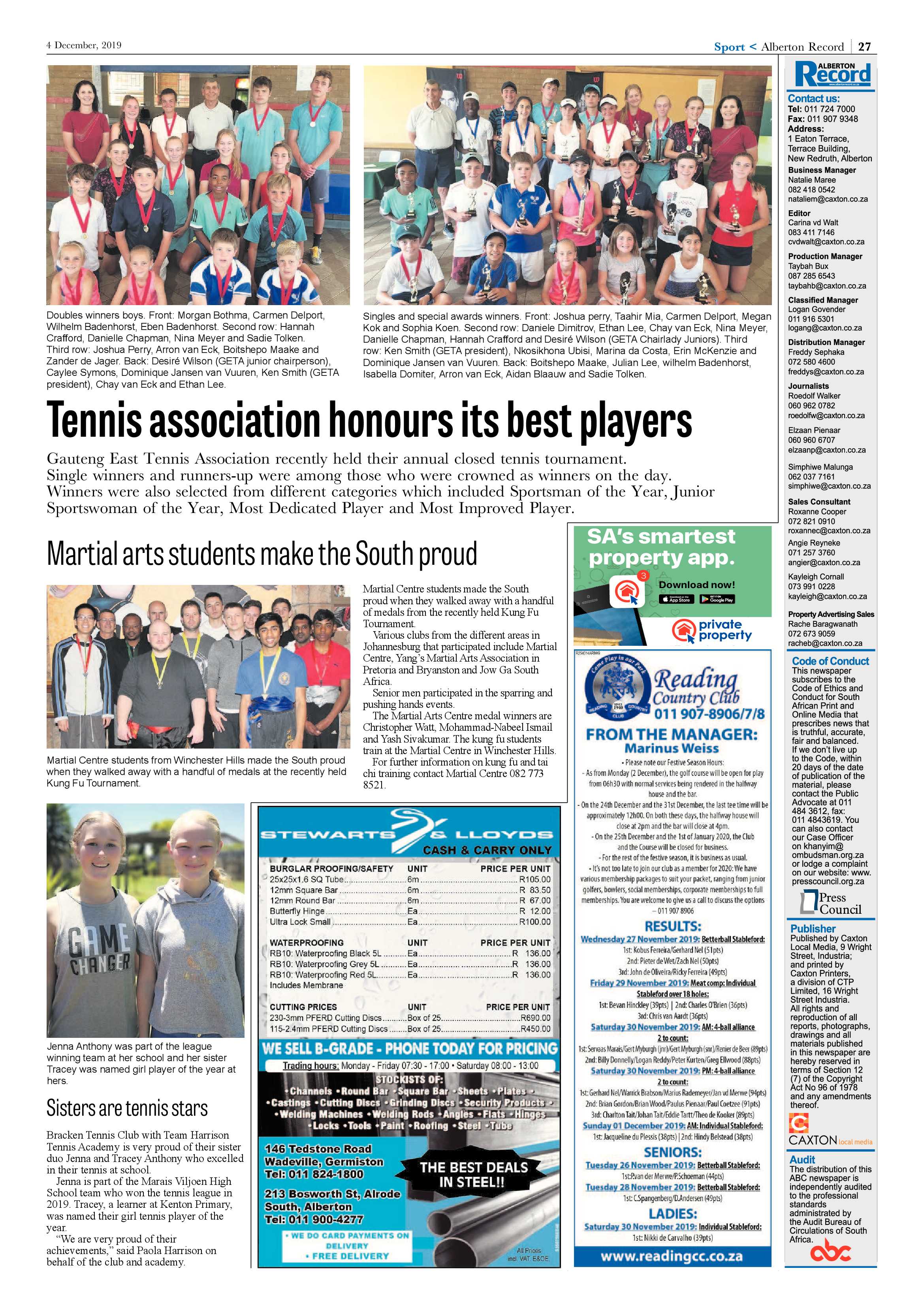 Alberton Record 04 December 2019 page 27