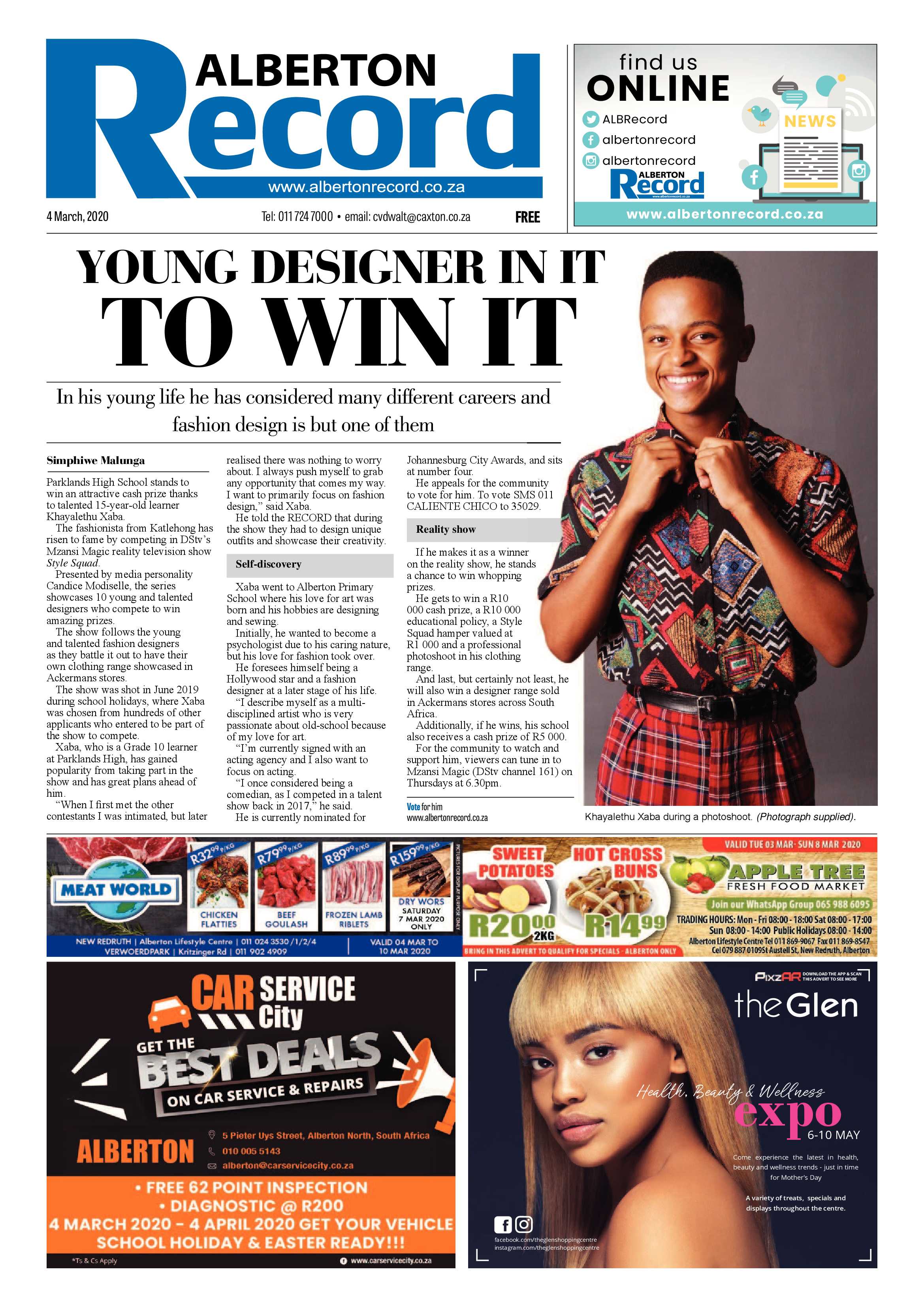 Alberton Record 04 March 2020 page 1