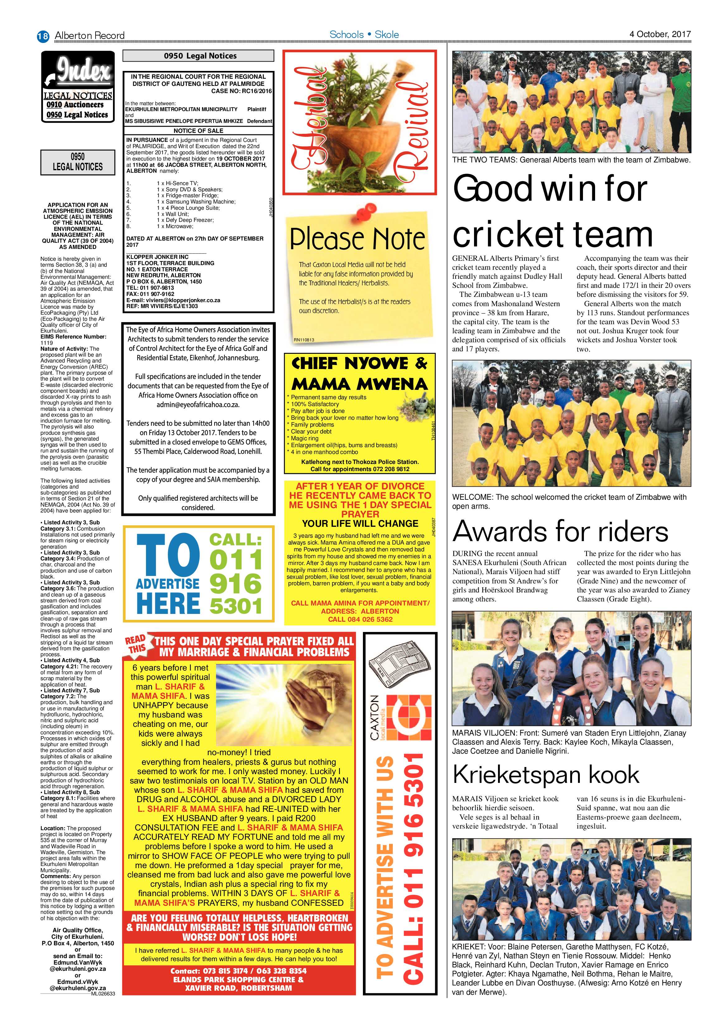 Alberton Record 04 October 2017 page 18