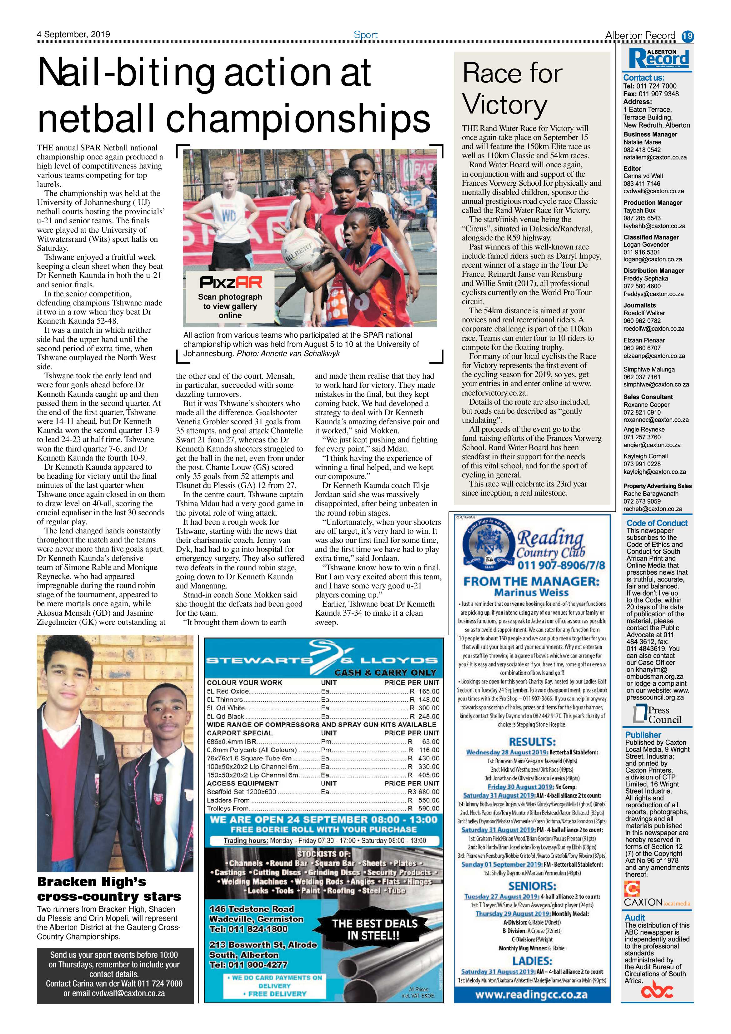 Alberton Record 04 September 2019 page 19