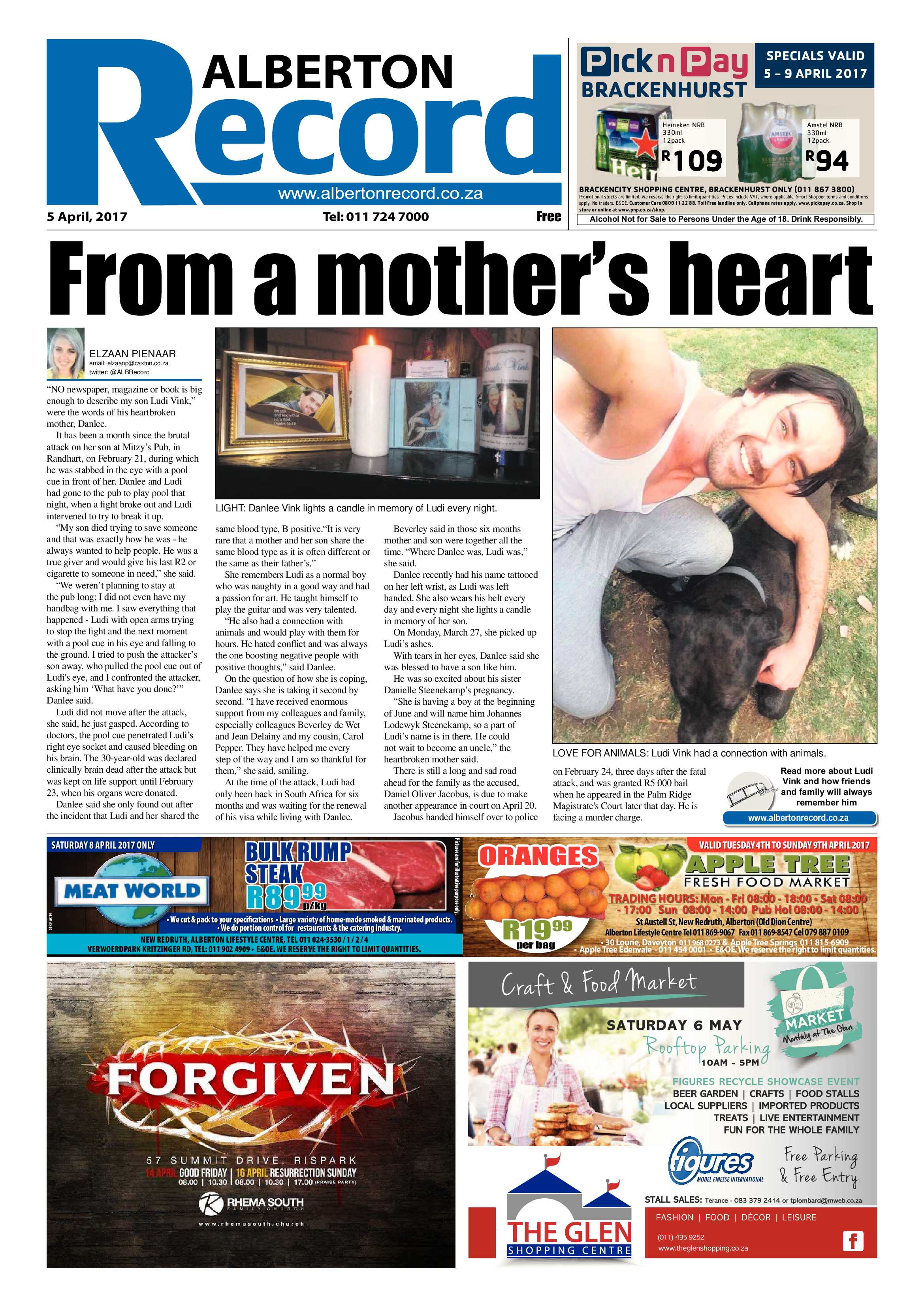 Alberton Record 05 April 2017 page 1