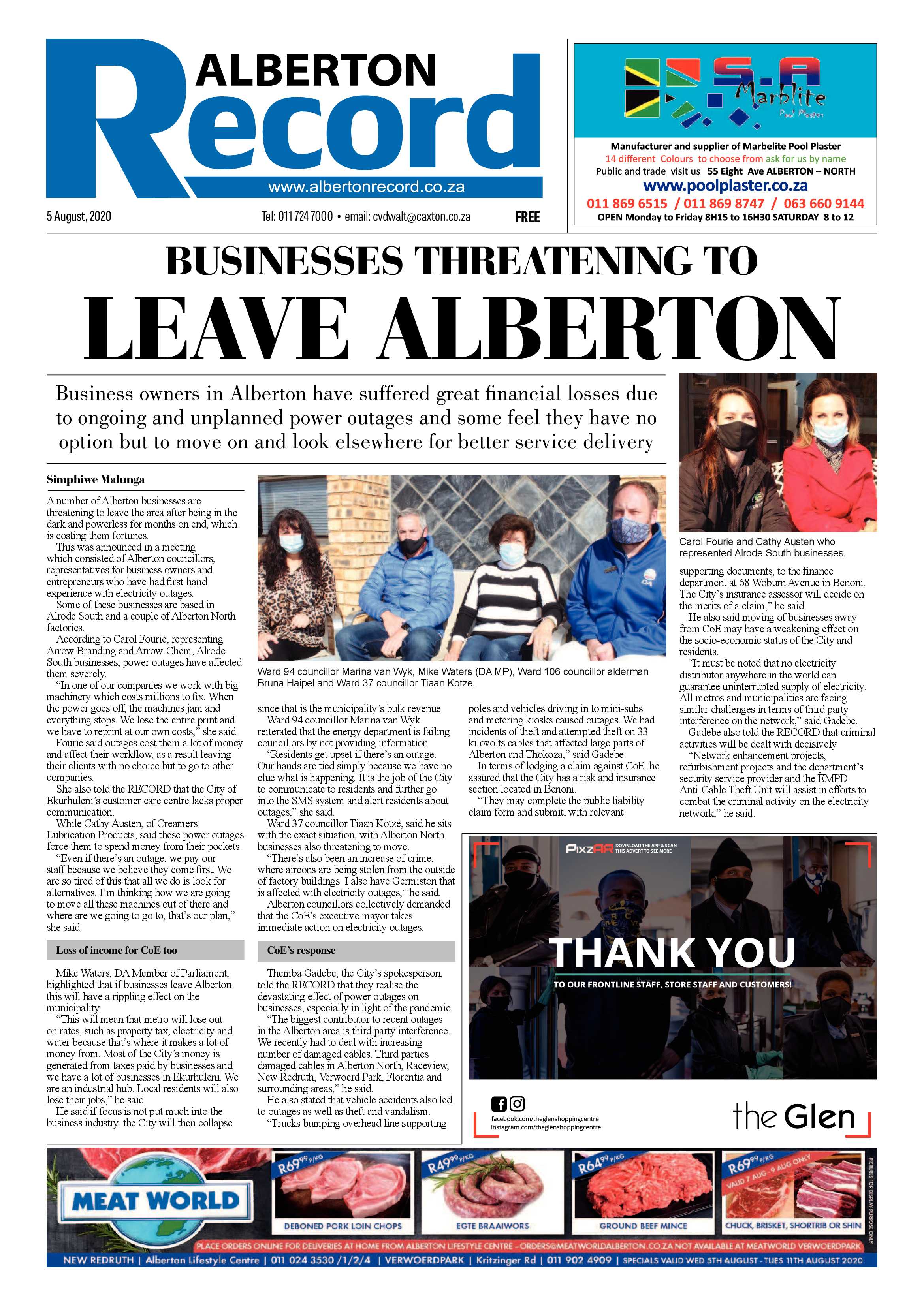 Alberton Record 05 August 2020 page 1
