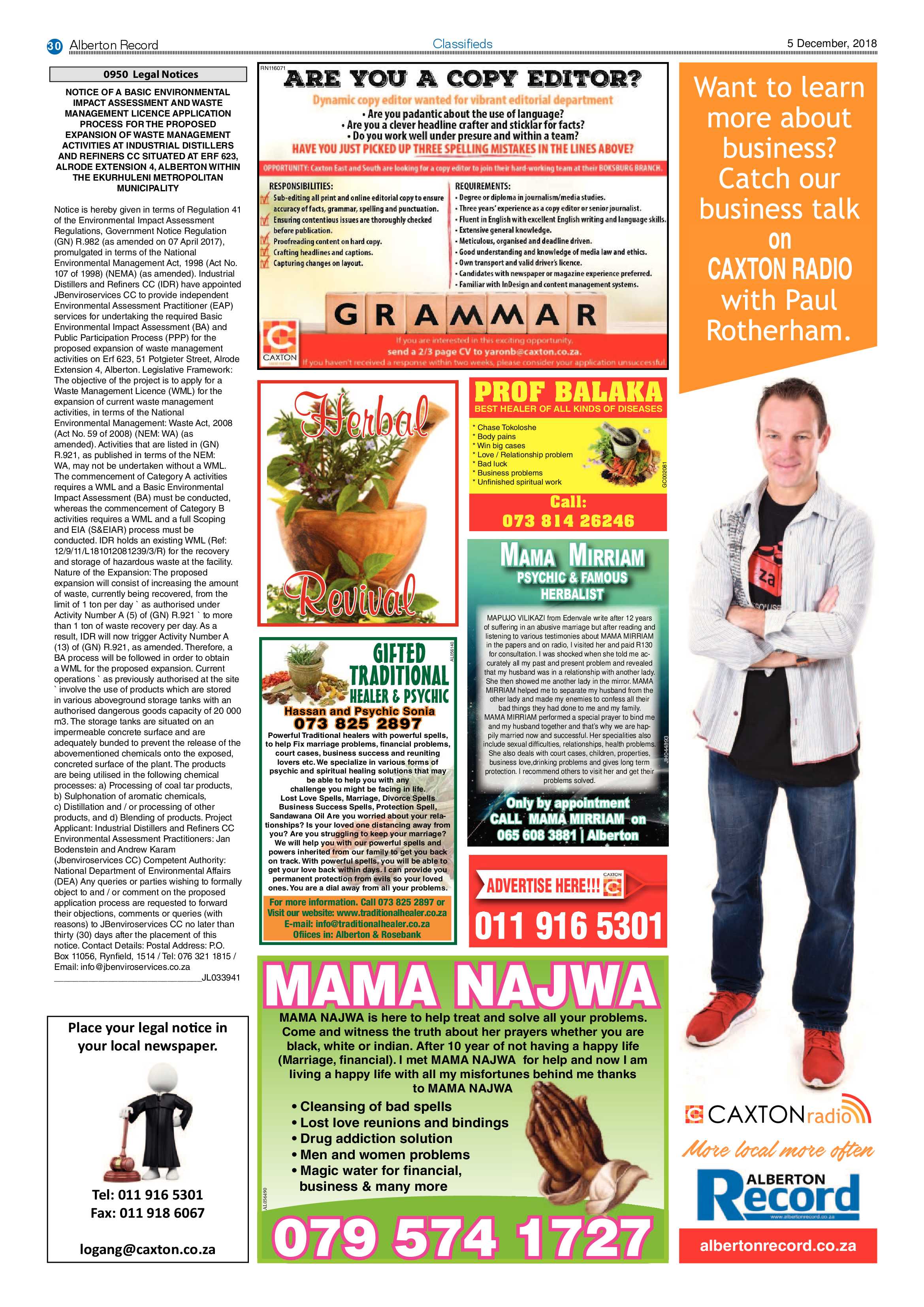 Alberton Record 05 December 2018 page 30