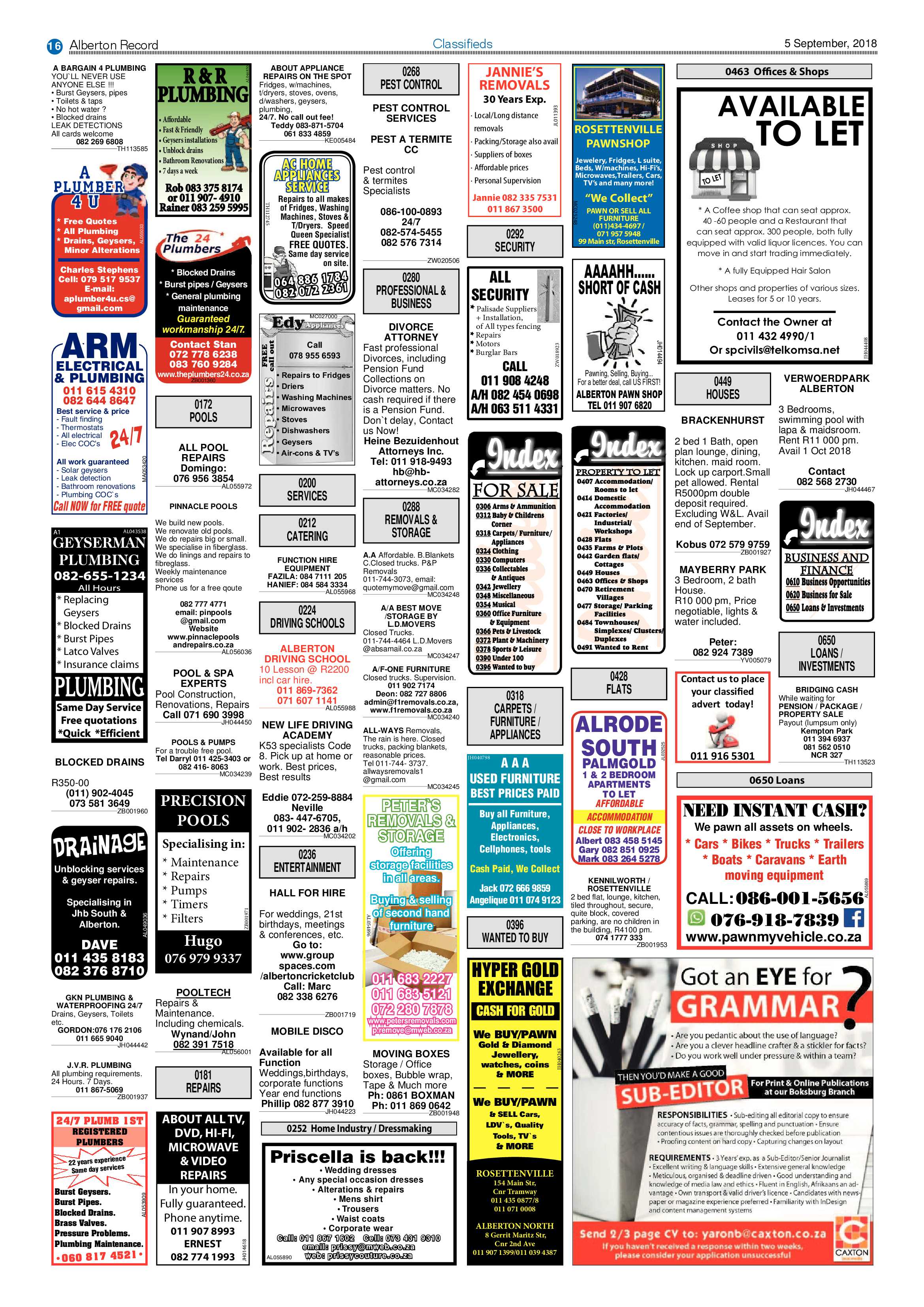 Alberton Record 05 September 2018 page 16