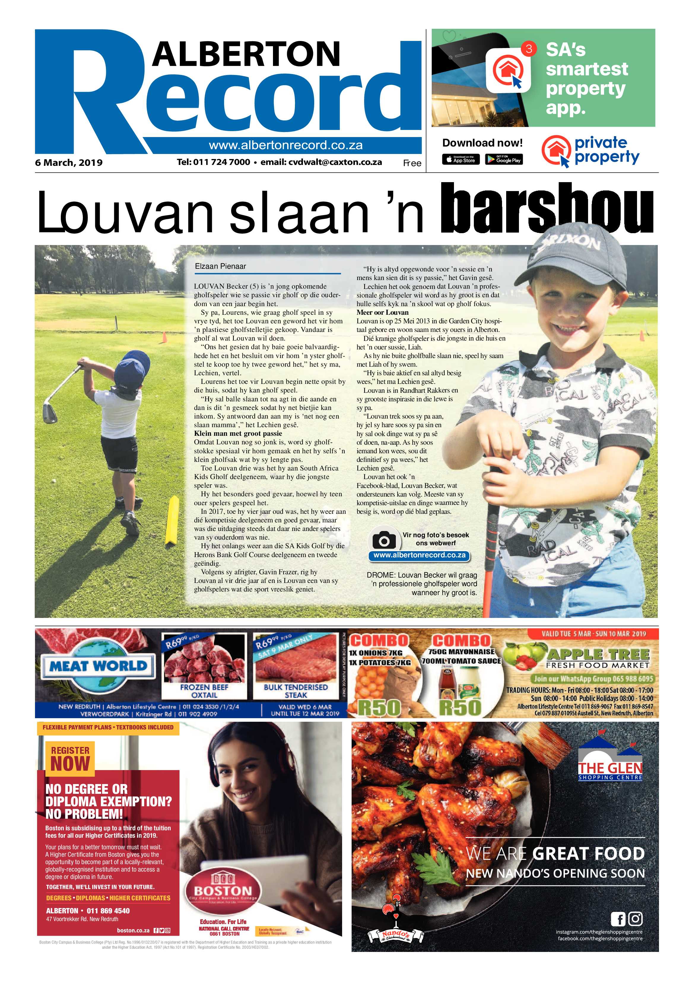 Alberton Record 06 March 2019 page 1