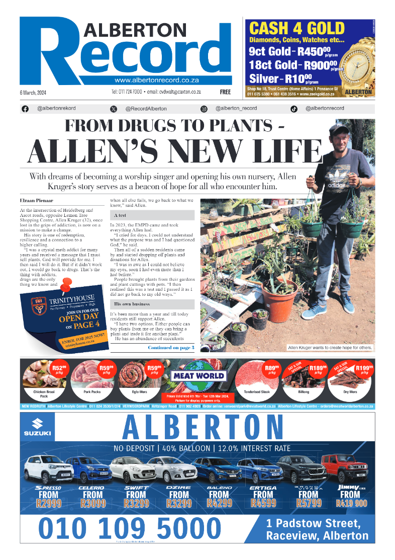 Alberton Record 06 March 2024 page 1