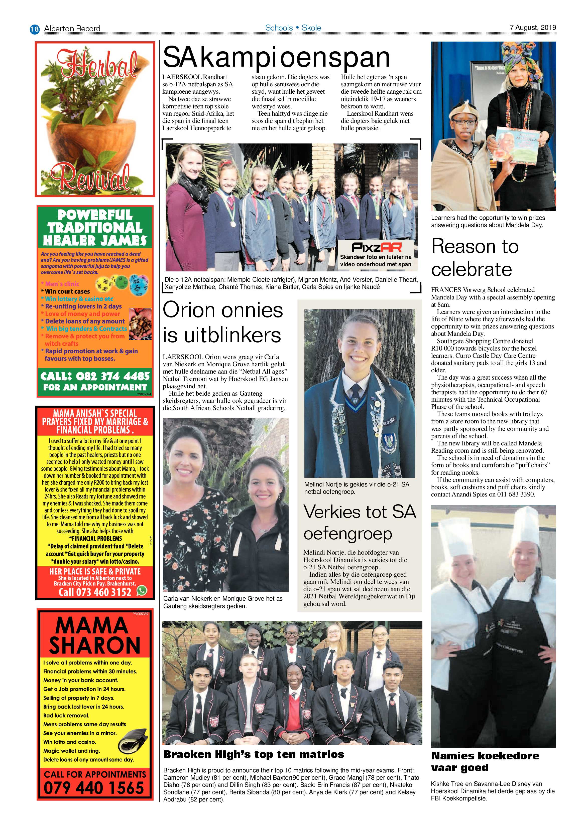 Alberton Record 07 August 2019 page 18