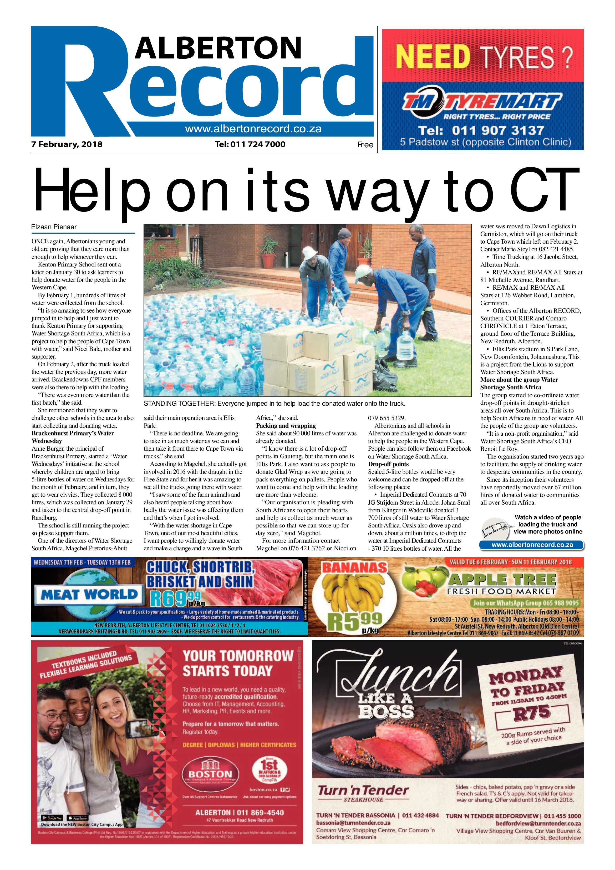 Alberton Record 07 February 2018 page 1