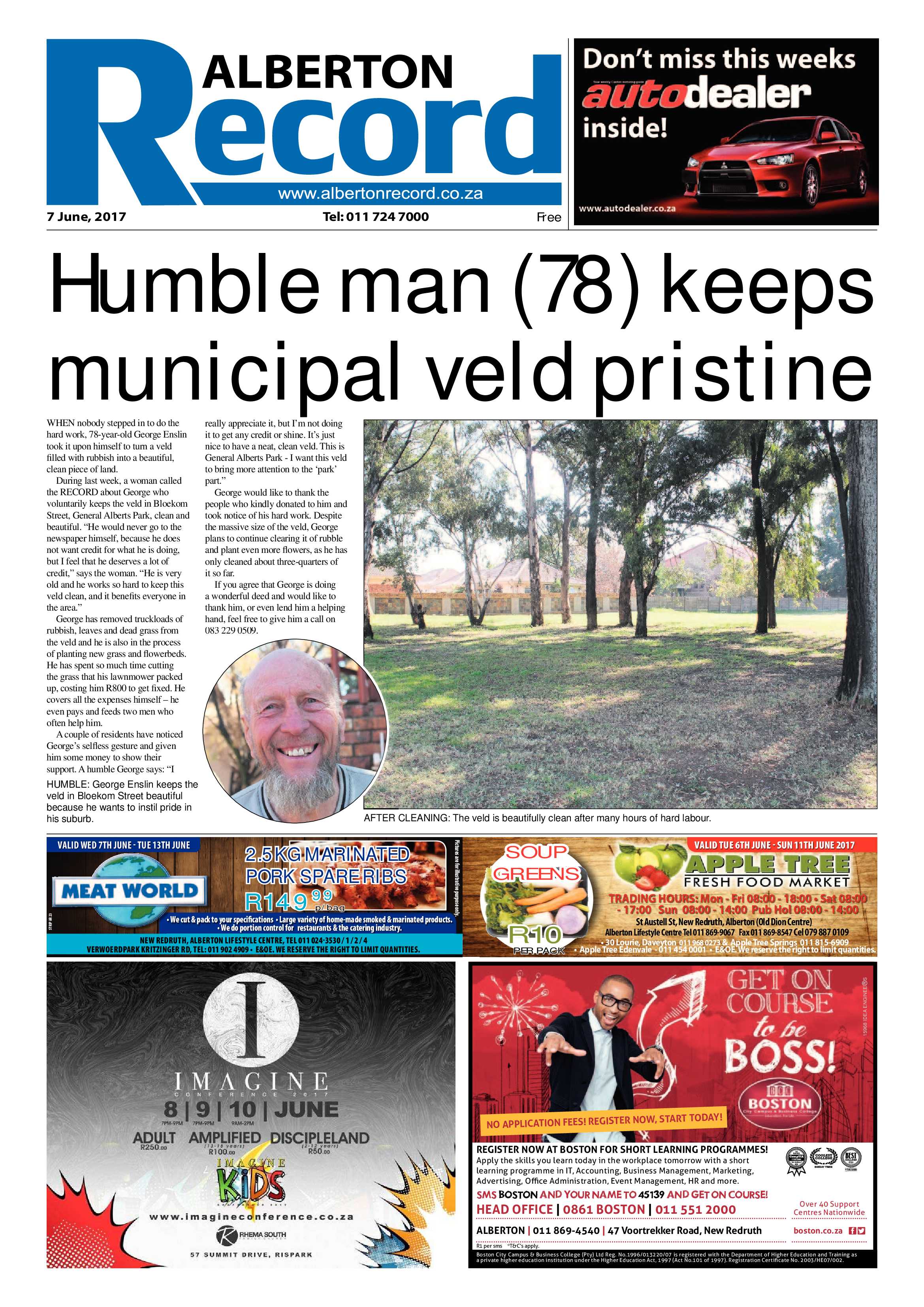 Alberton Record 07 June 2017 page 1