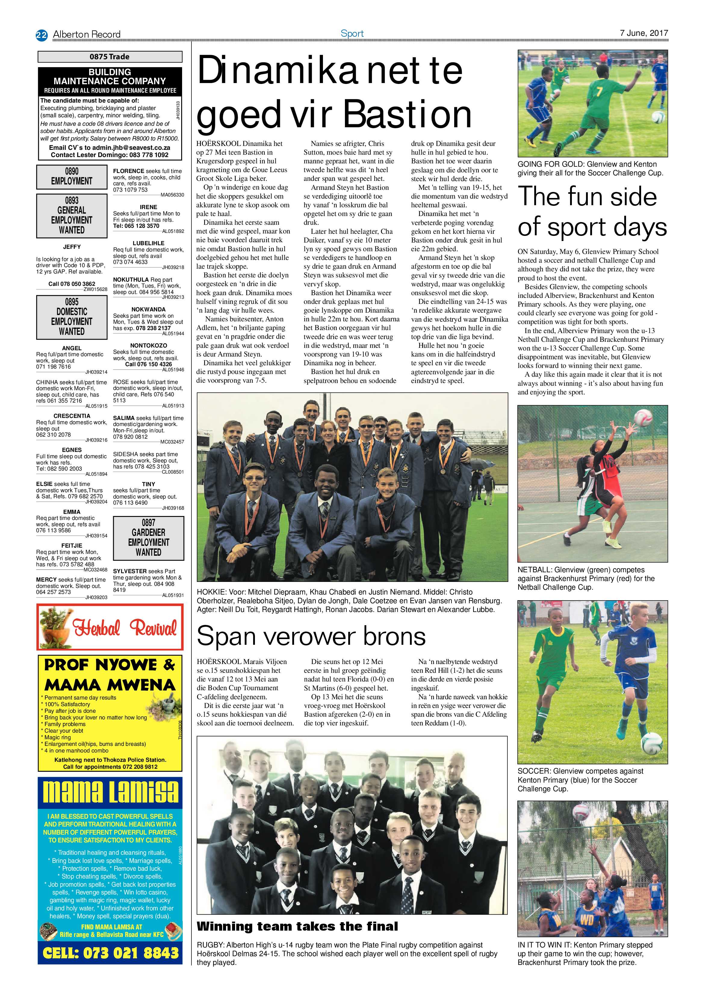 Alberton Record 07 June 2017 page 22