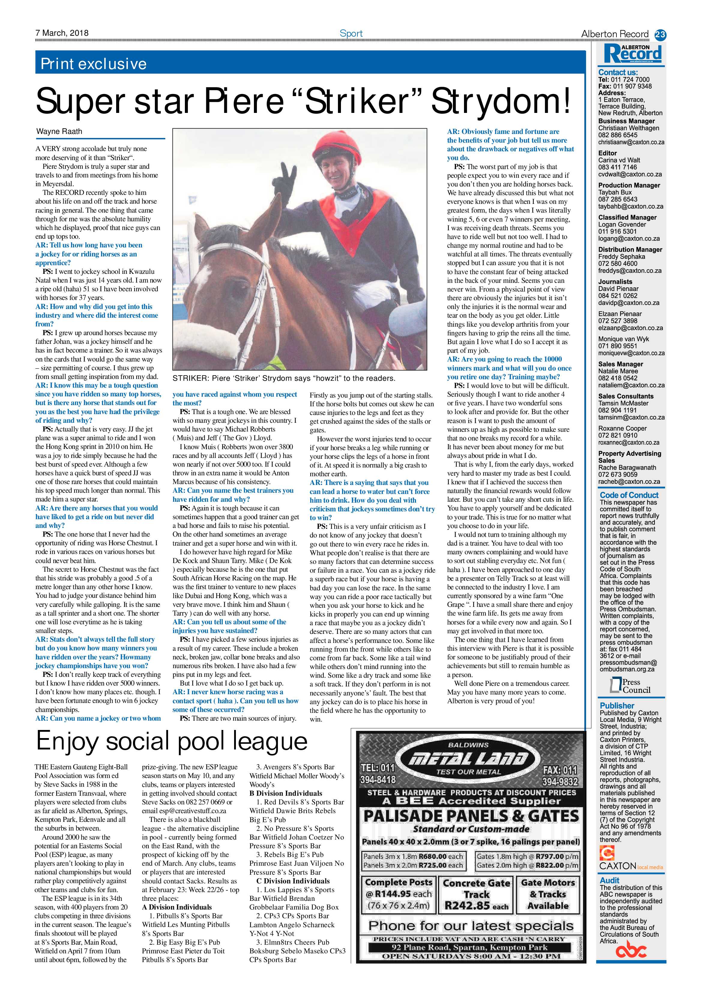 Alberton Record 07 March 2018 page 23