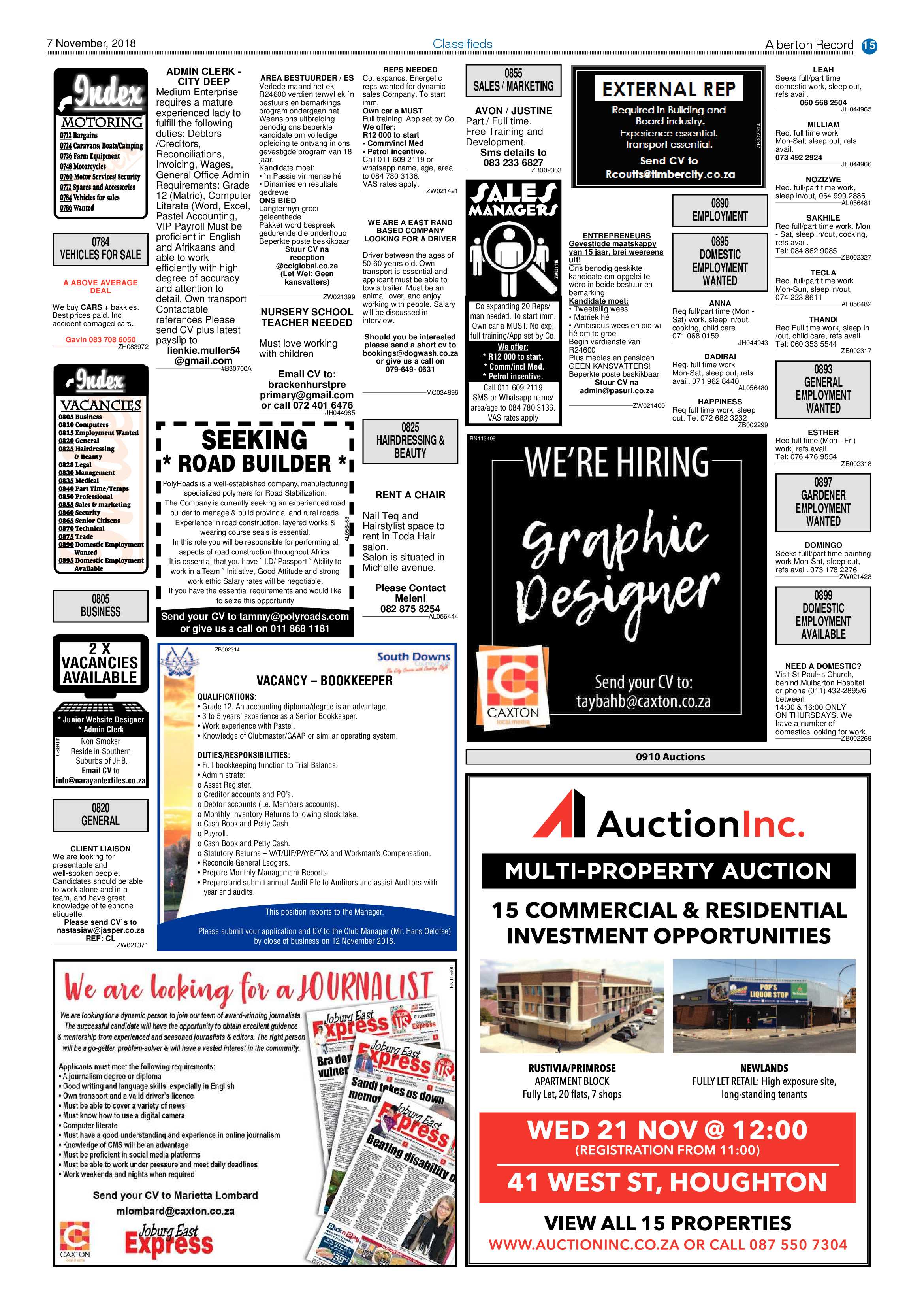 Alberton Record 07 November 2018 page 15