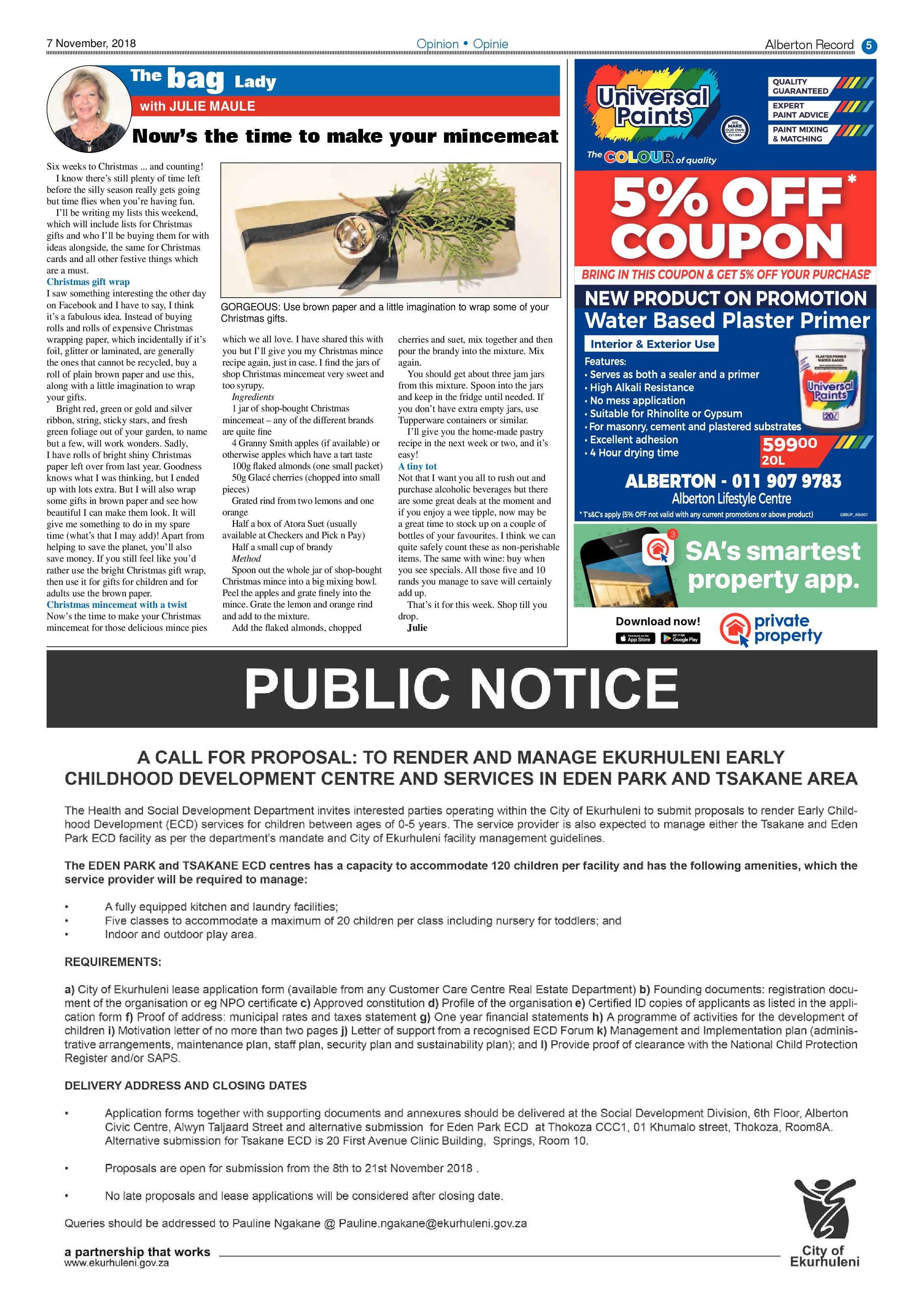 Alberton Record 07 November 2018 page 5