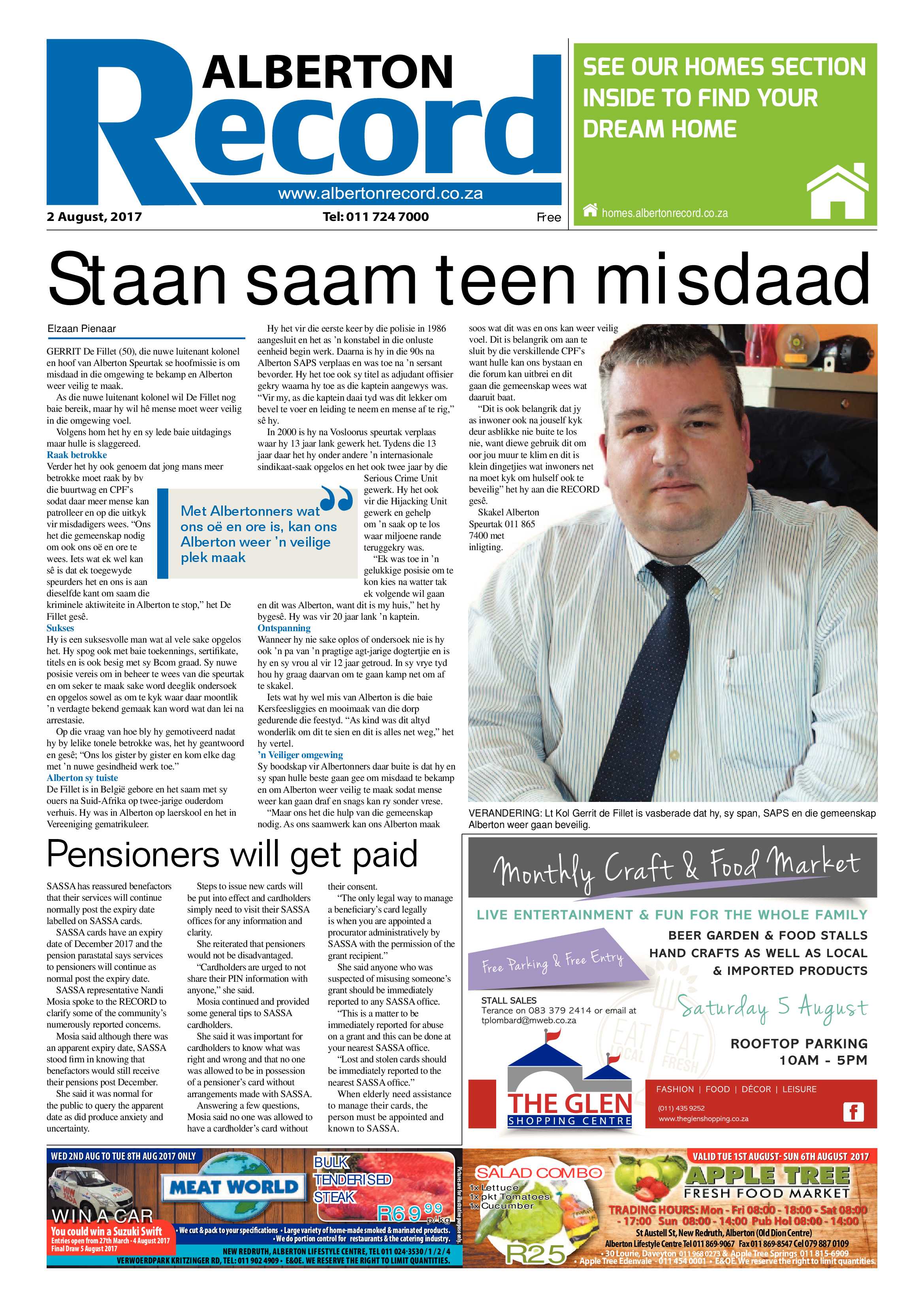 Alberton Record 02 August 2017 page 1