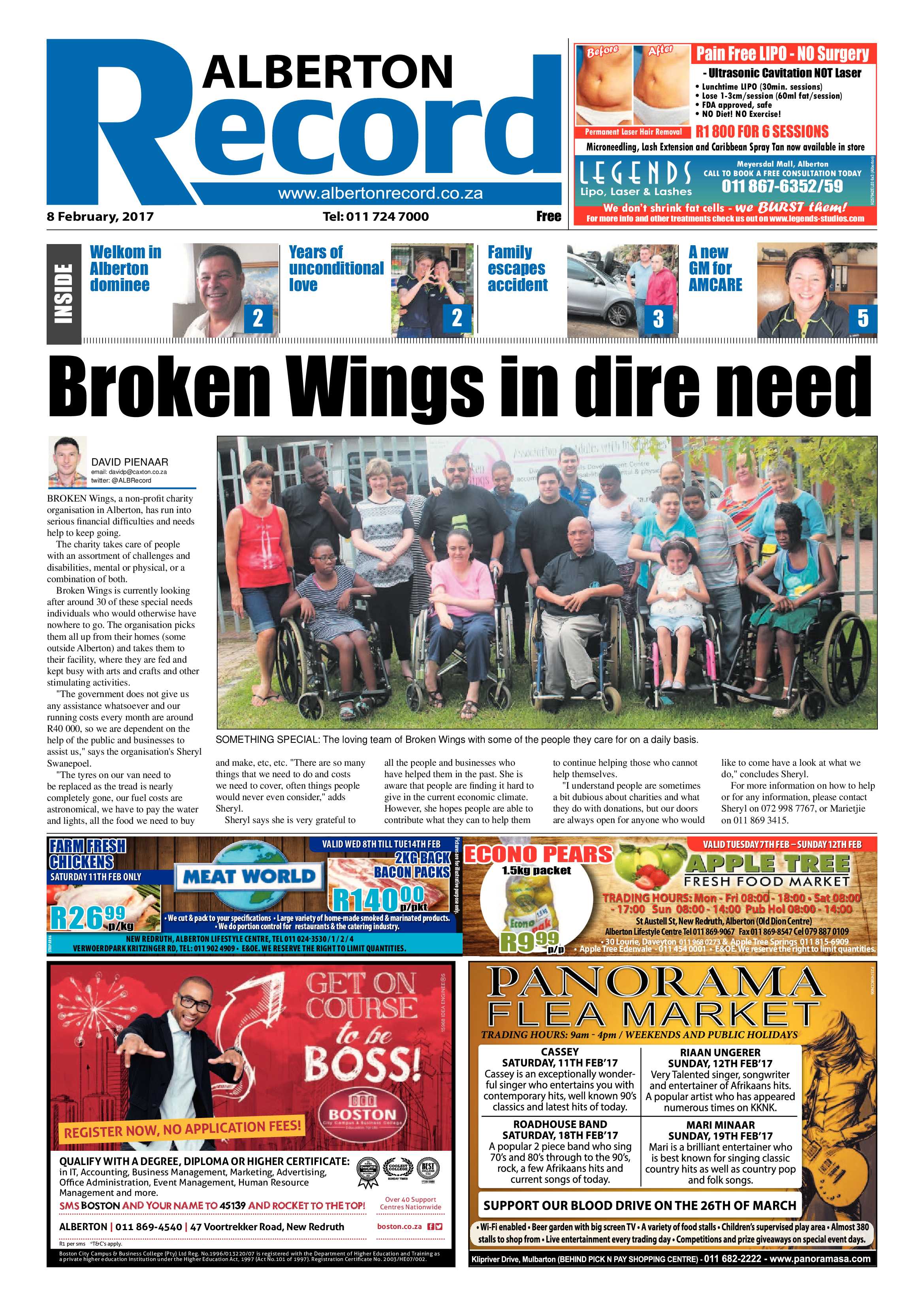 Alberton Record 08 February 2017 page 1