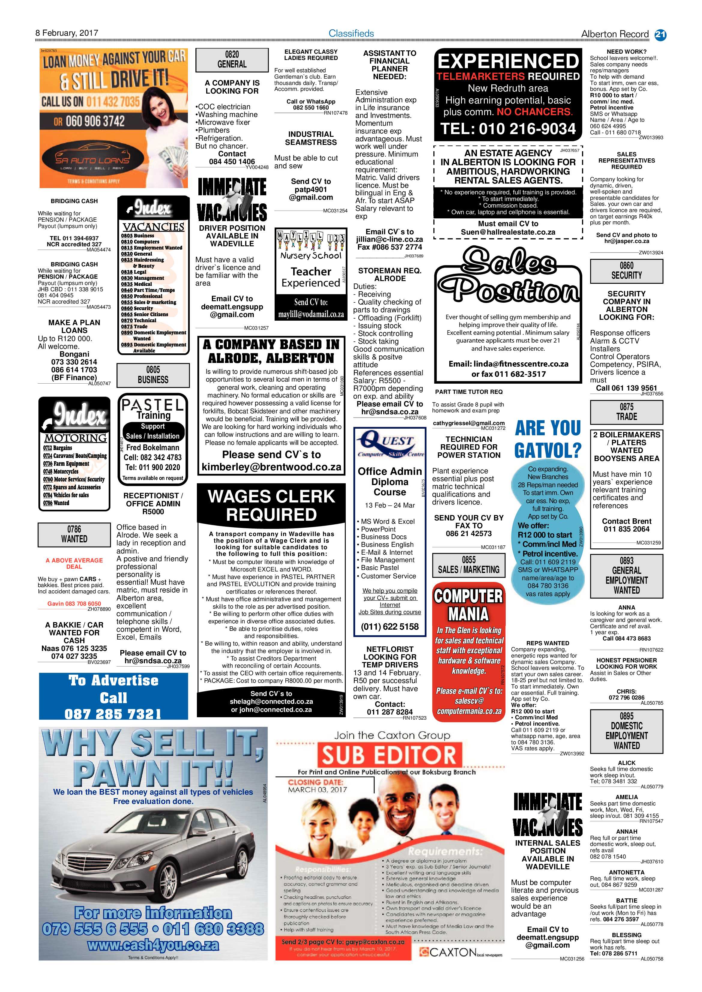 Alberton Record 08 February 2017 page 21