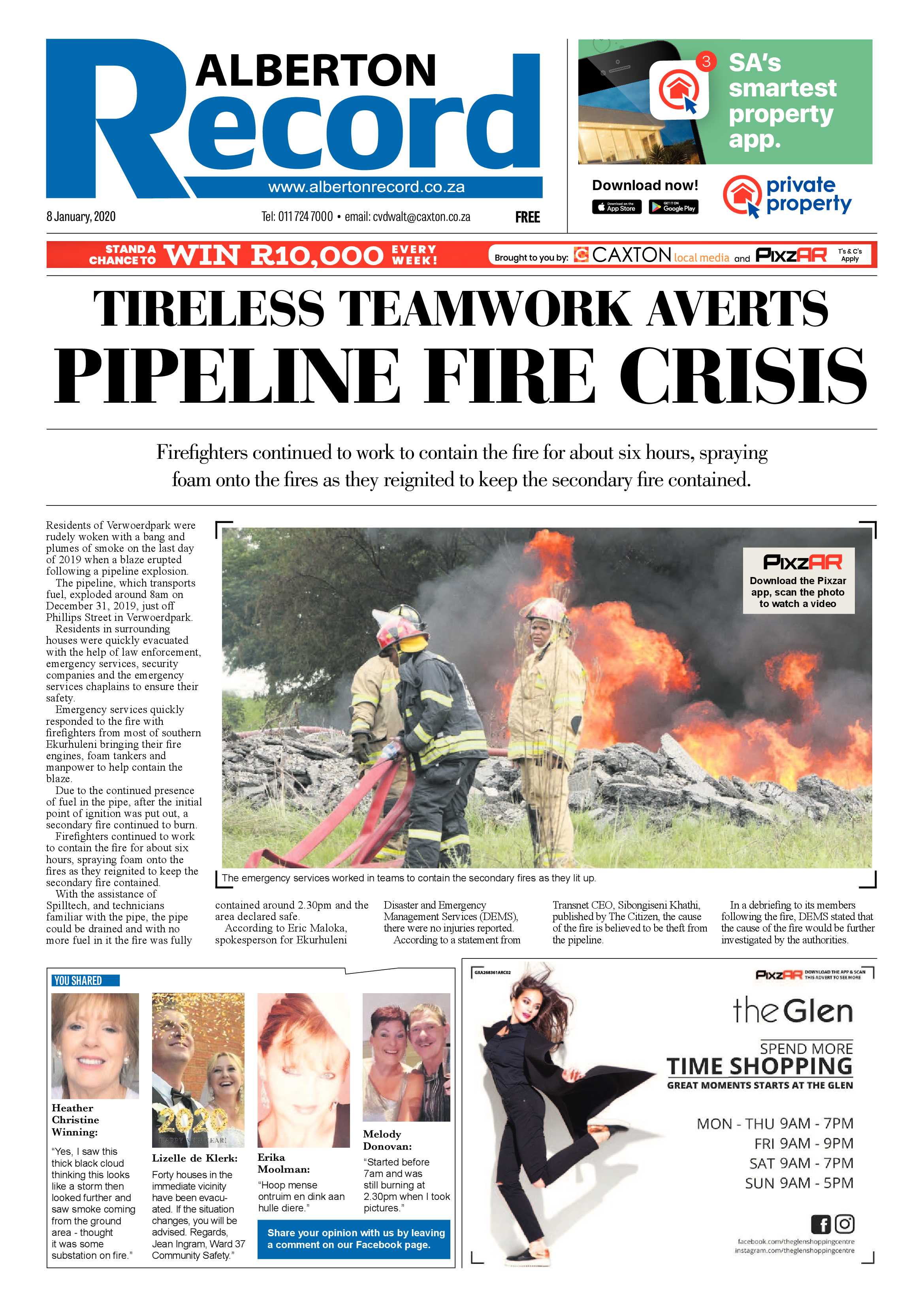 Alberton Record 08 January 2020 page 1