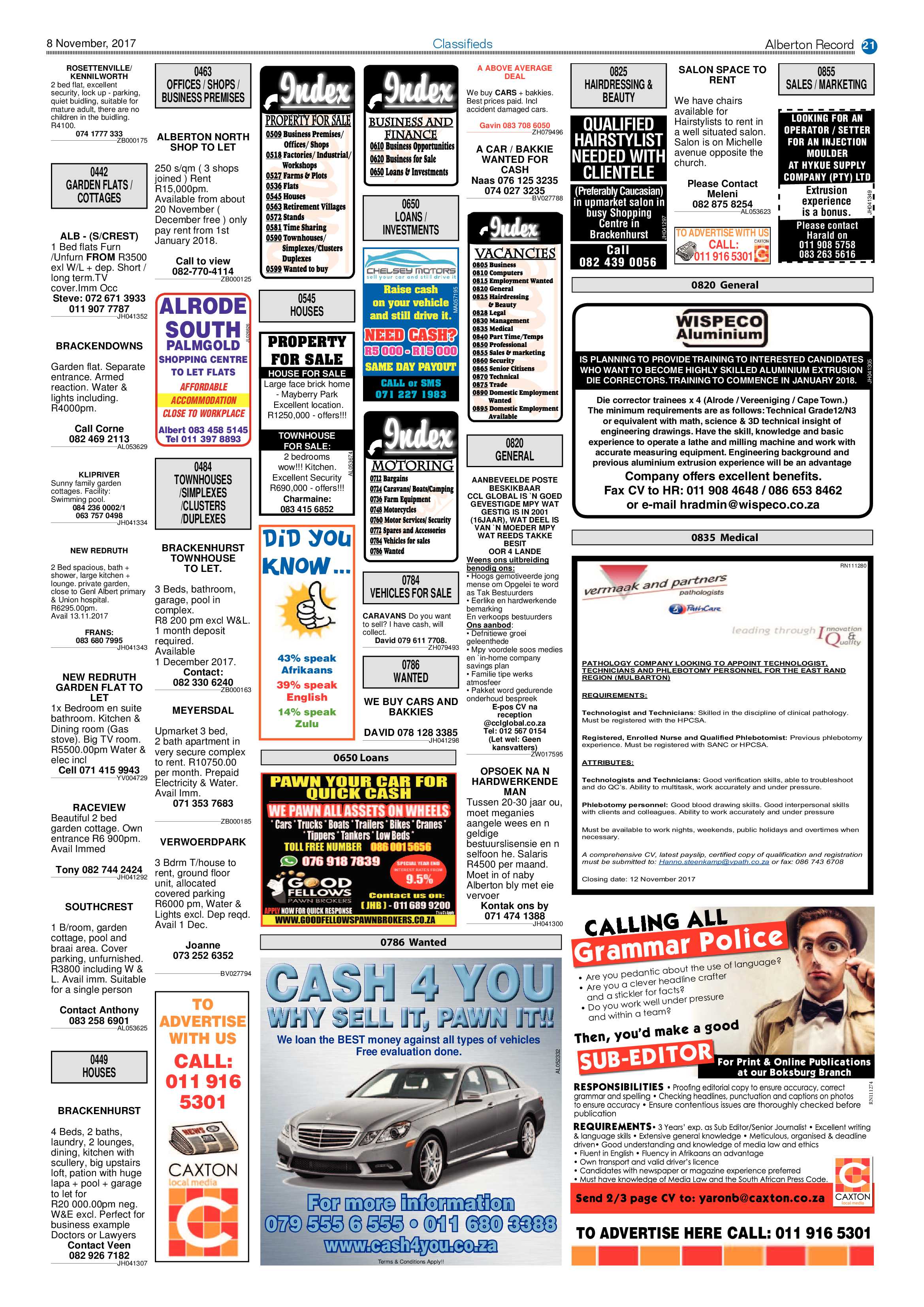 Alberton Record 08 November 2017 page 21