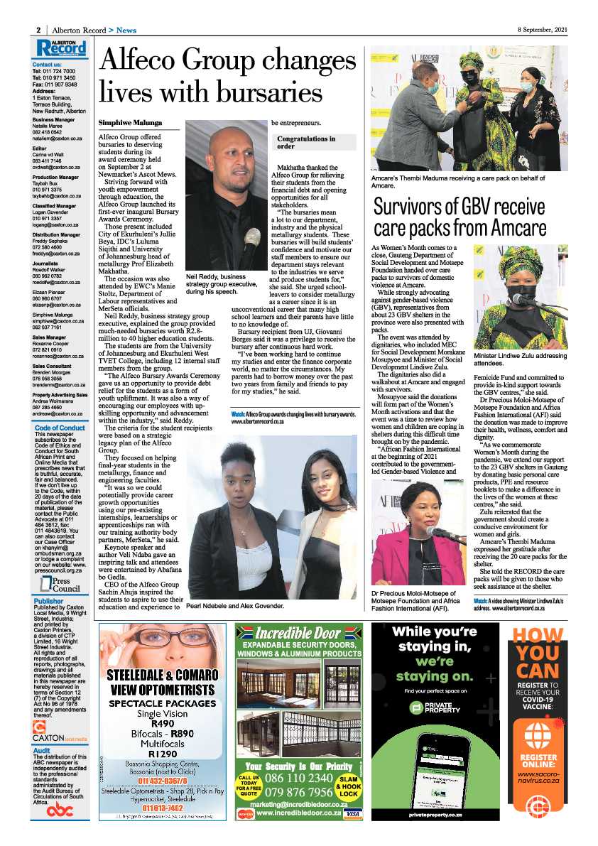 Alberton Record 08 September 2021 page 2
