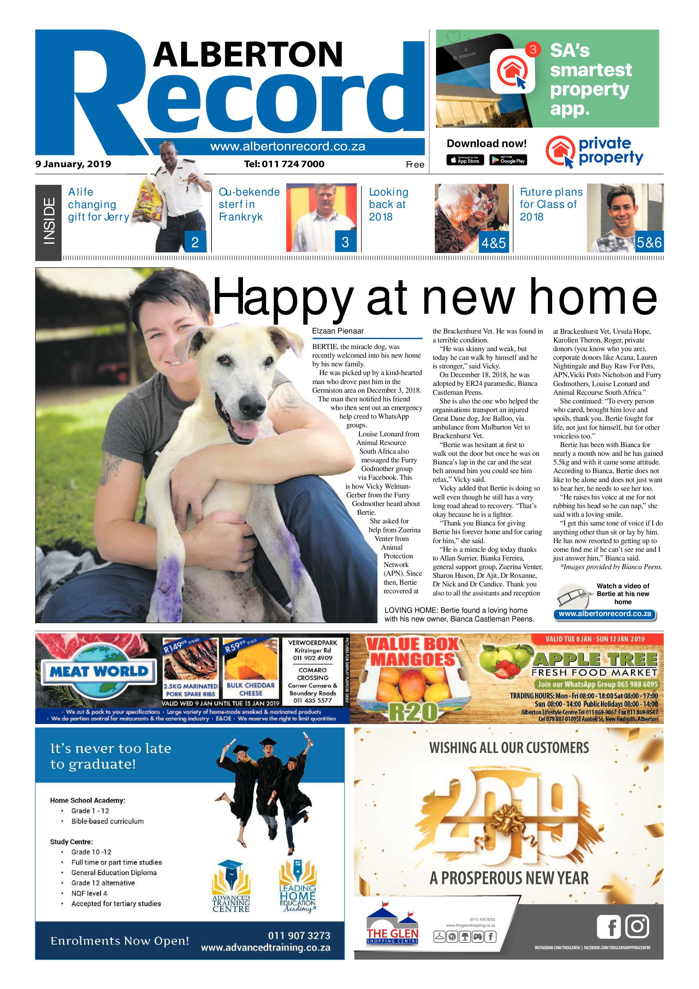 Alberton Record 09 January 2019 page 1