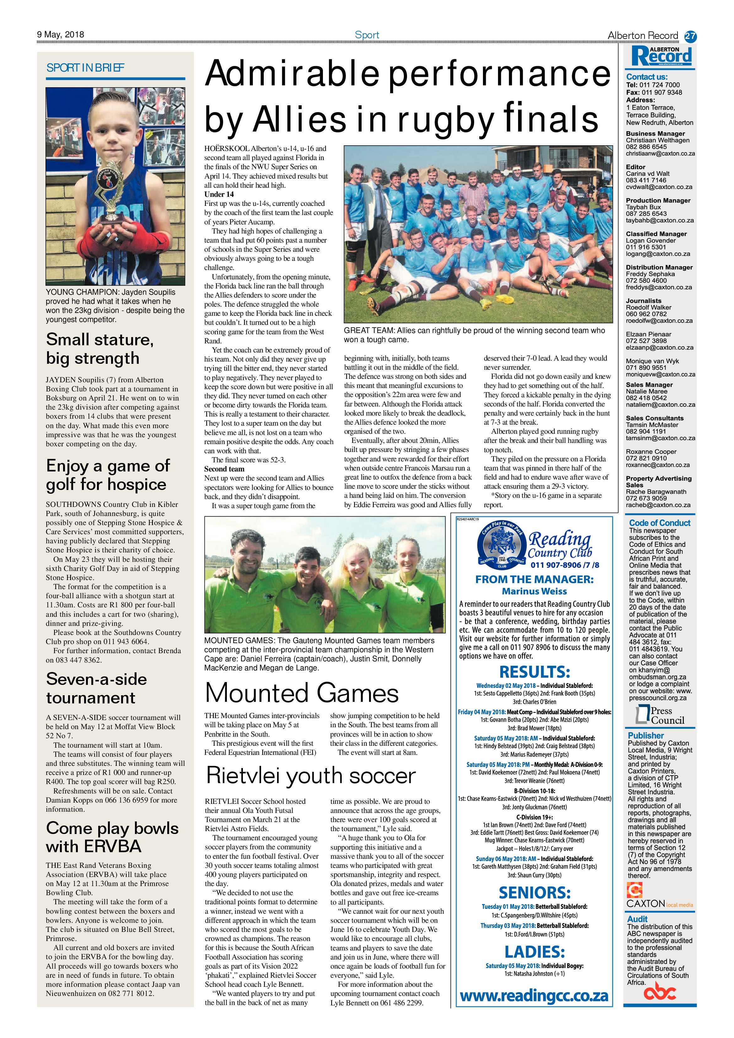 Alberton Record 09 May 2018 page 27