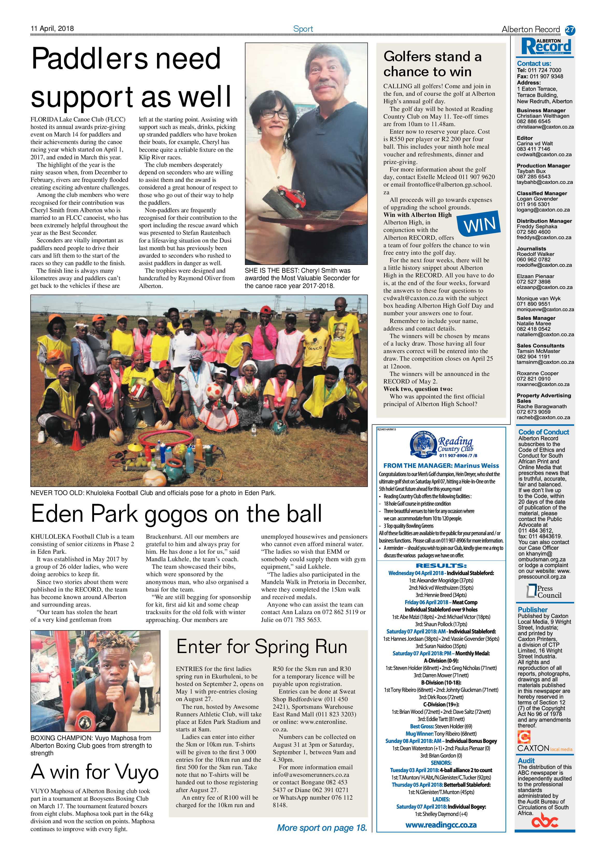 Alberton Record 11 April 2018 page 27