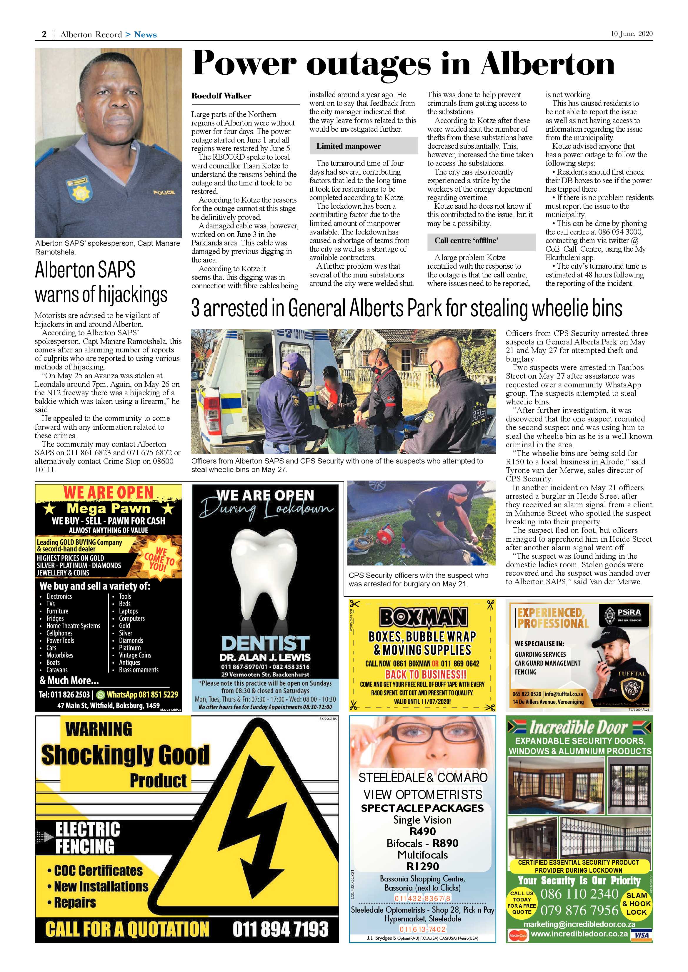 Alberton Record 10 June 2020 page 2