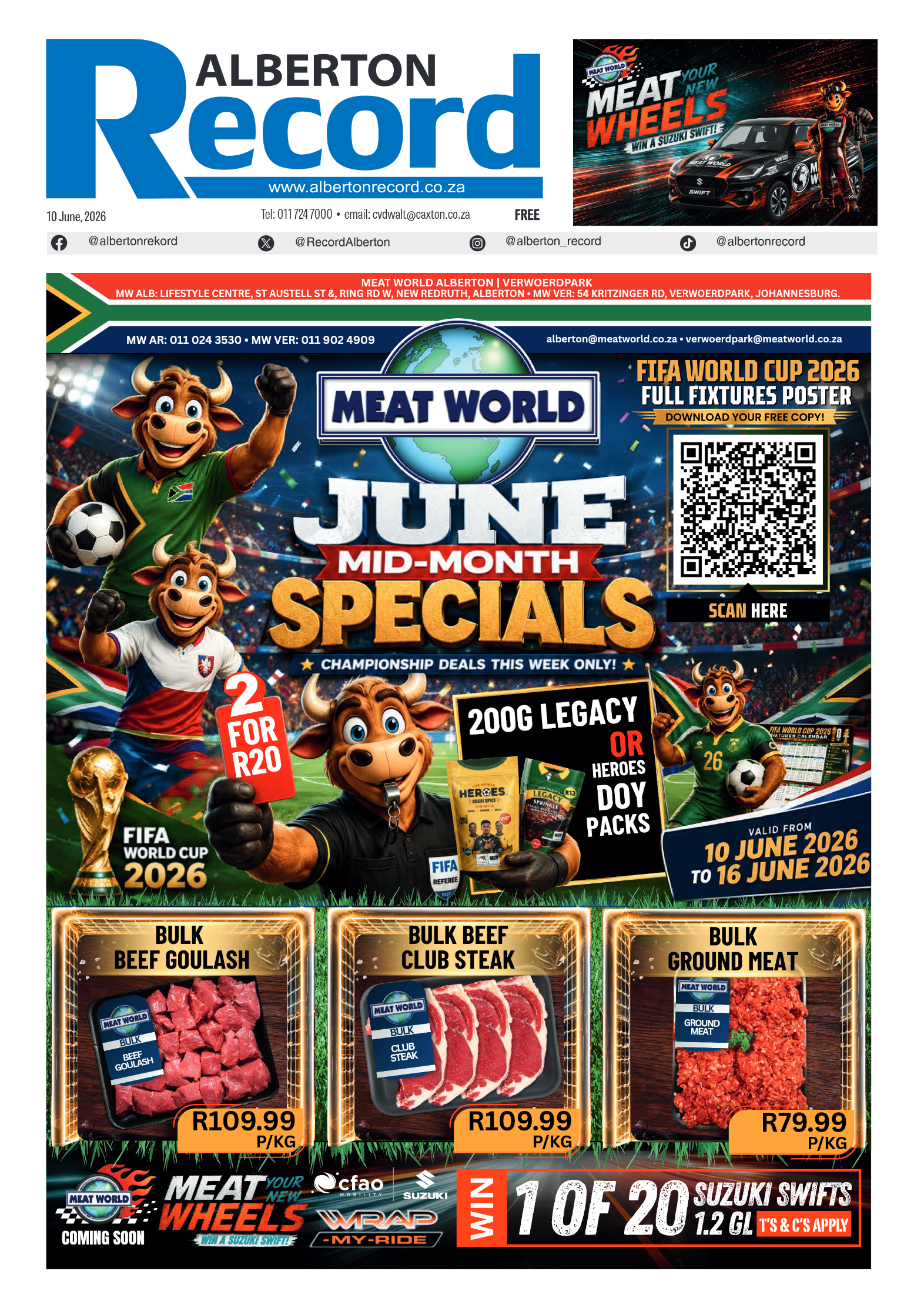Alberton Record 10 June 2026 page 1