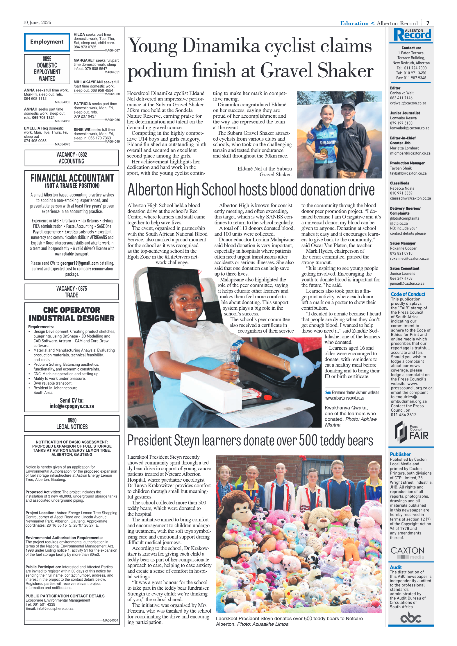 Alberton Record 10 June 2026 page 9