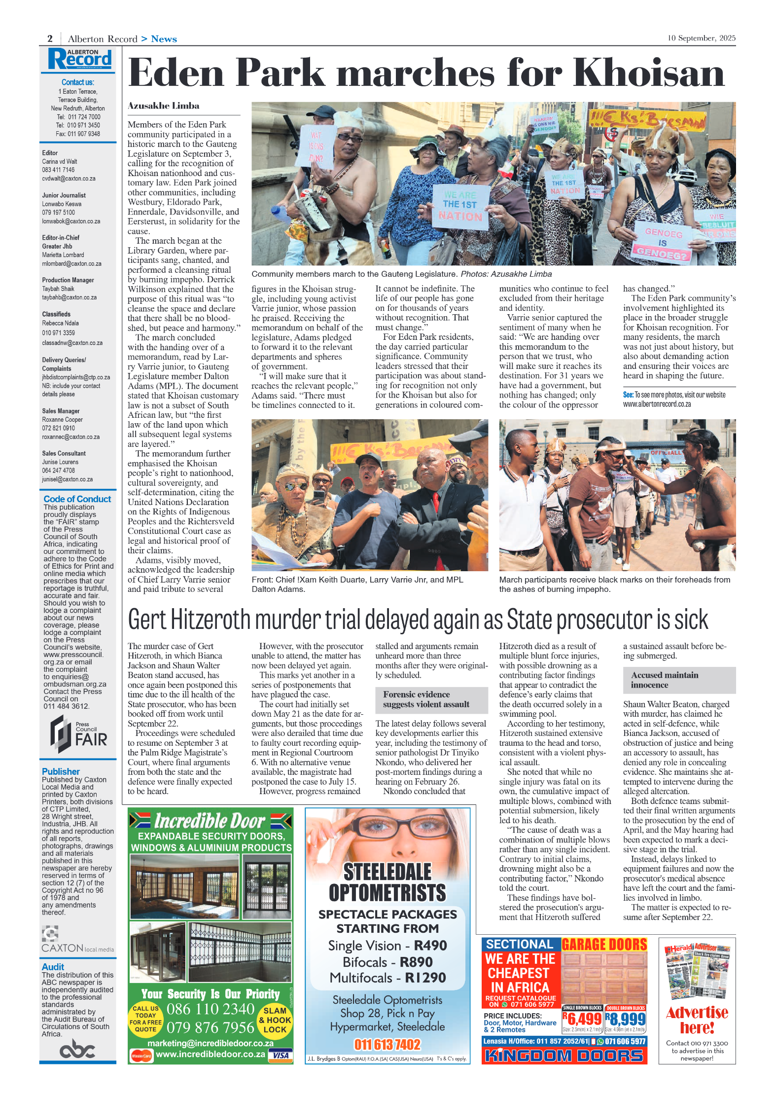 Alberton Record 10 September 2025 page 2