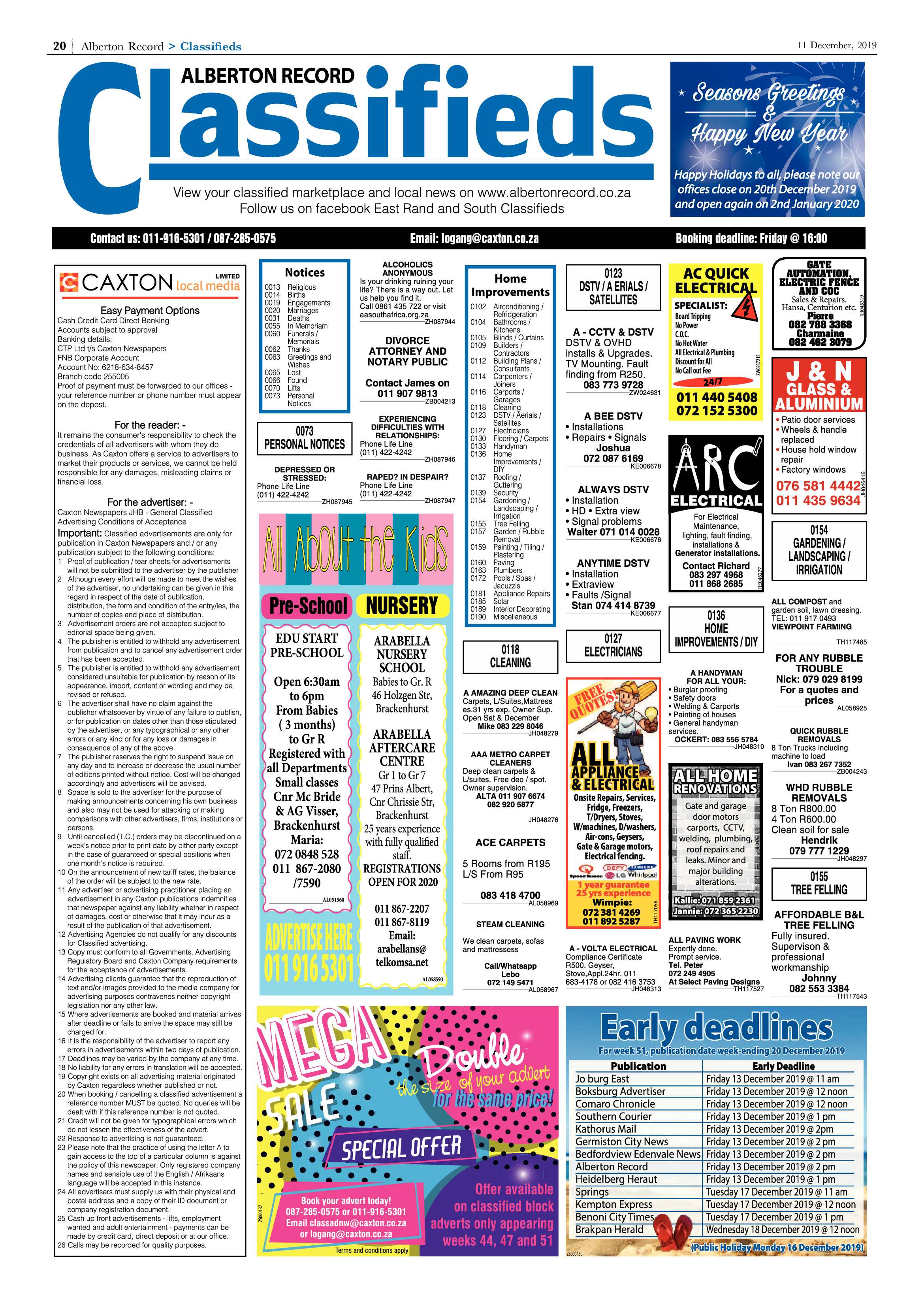 Alberton Record 11 December 2019 page 20