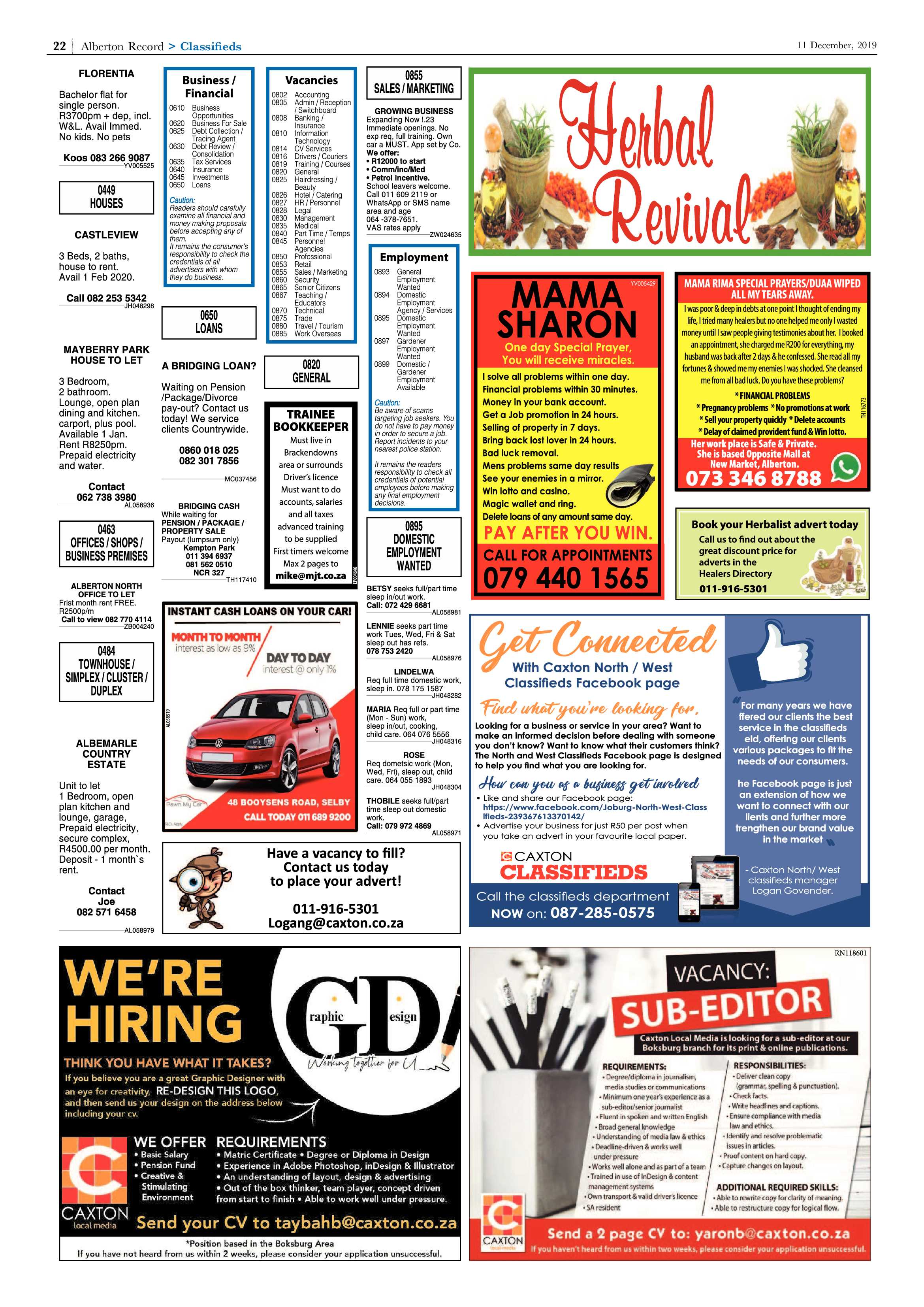 Alberton Record 11 December 2019 page 22