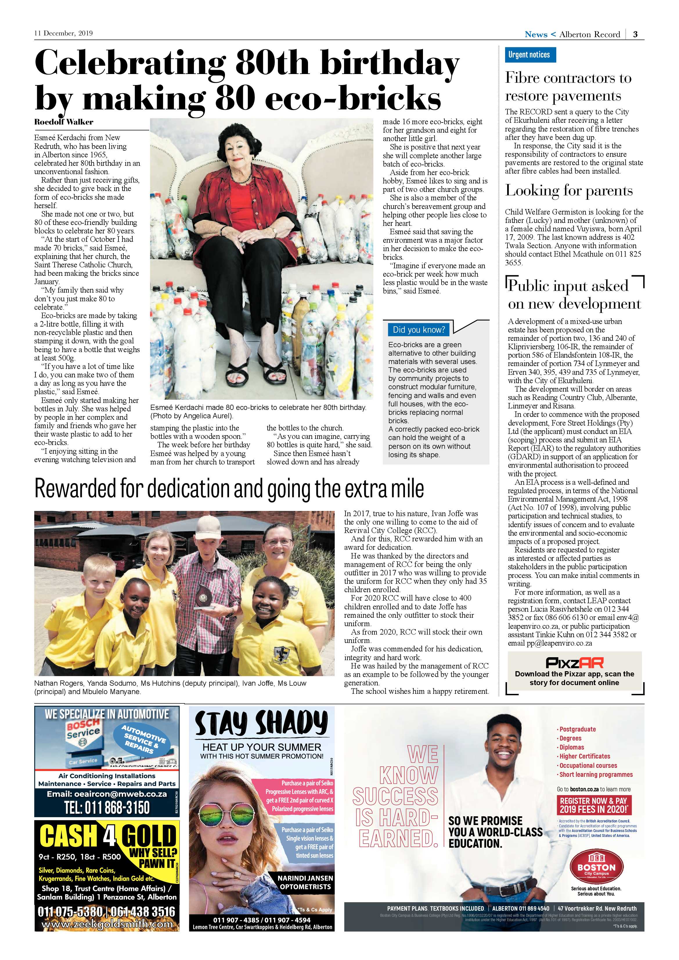 Alberton Record 11 December 2019 page 3