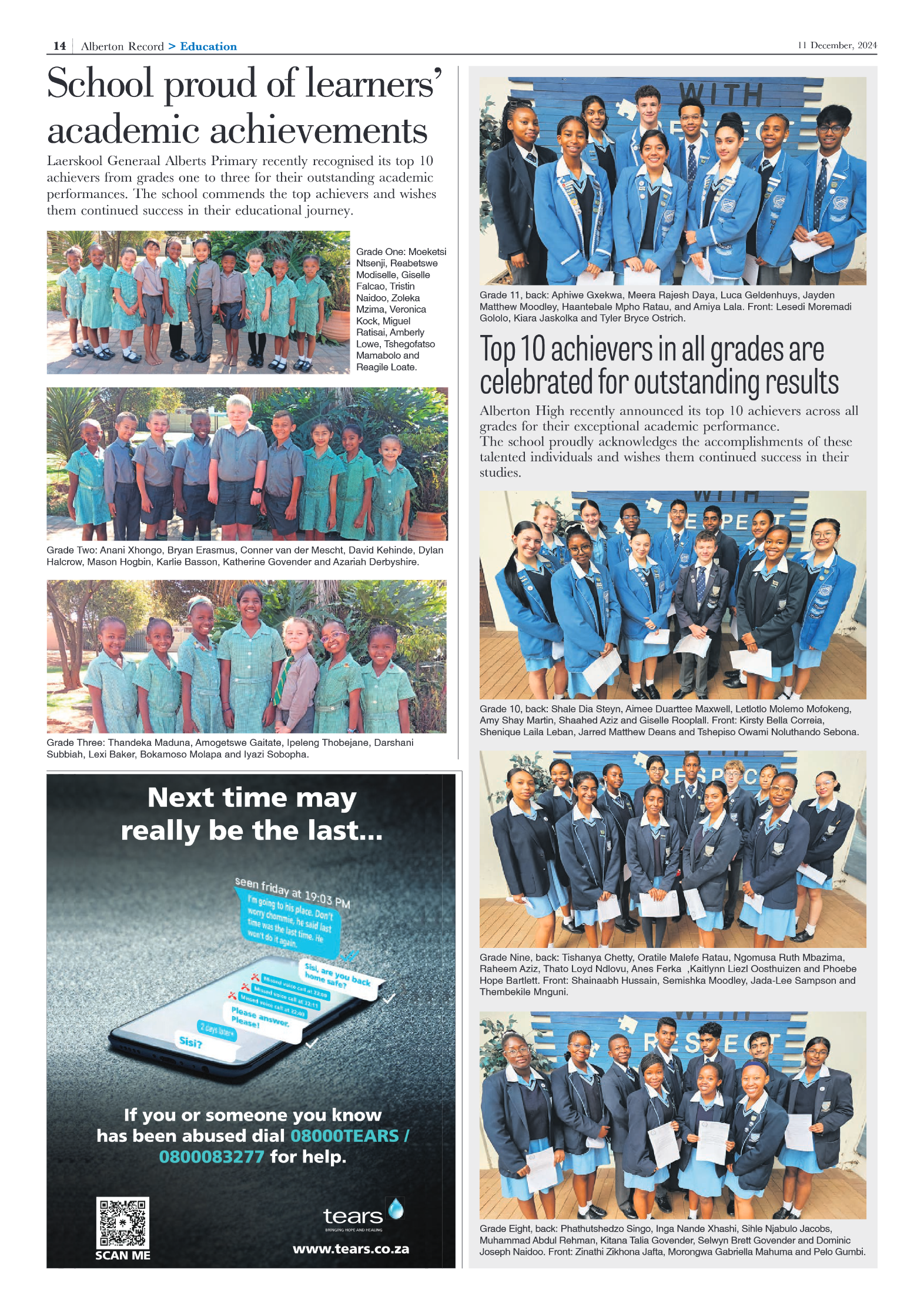 Alberton Record 11 December 2024 page 16