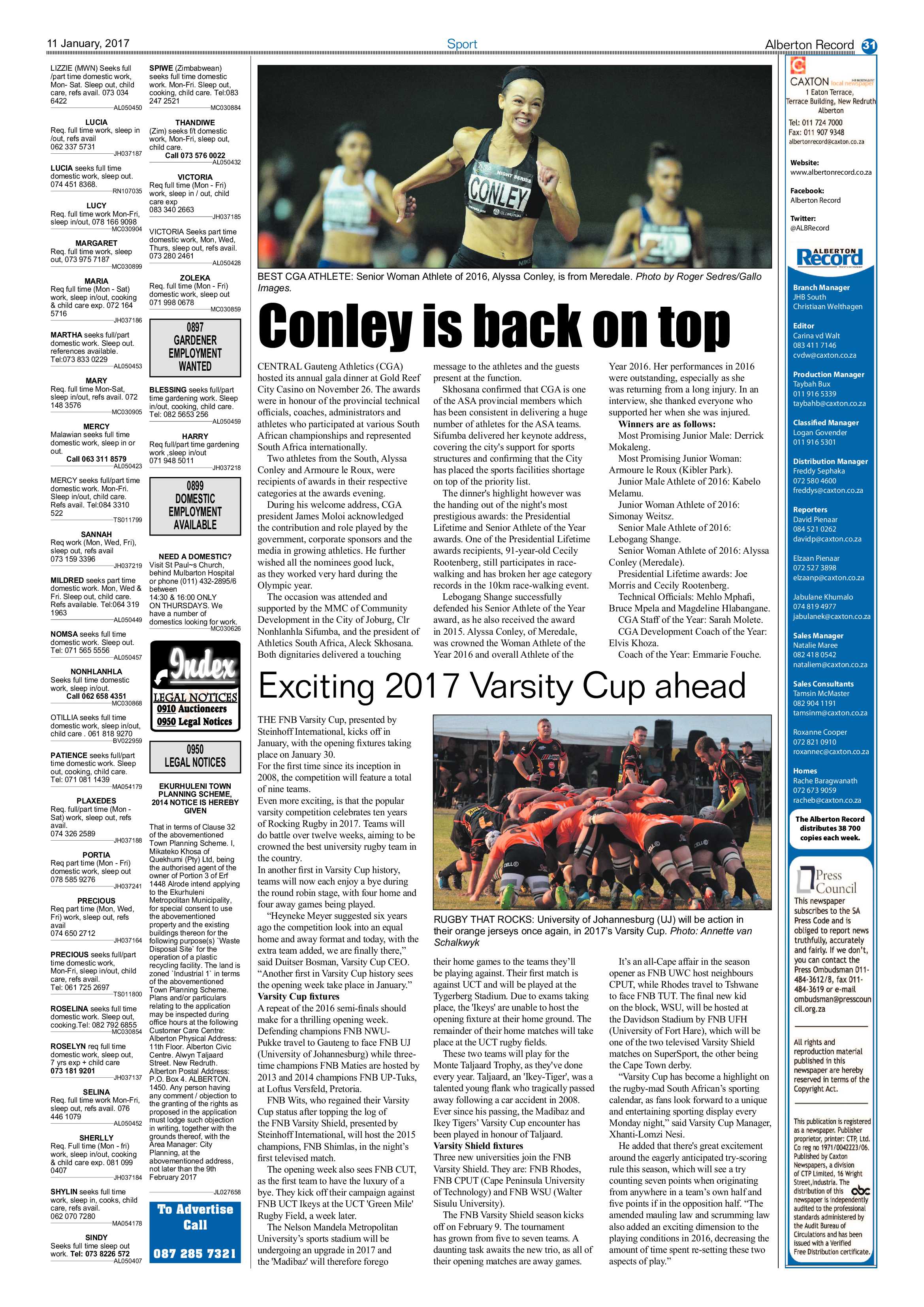 Alberton Record 11 January 2017 page 31