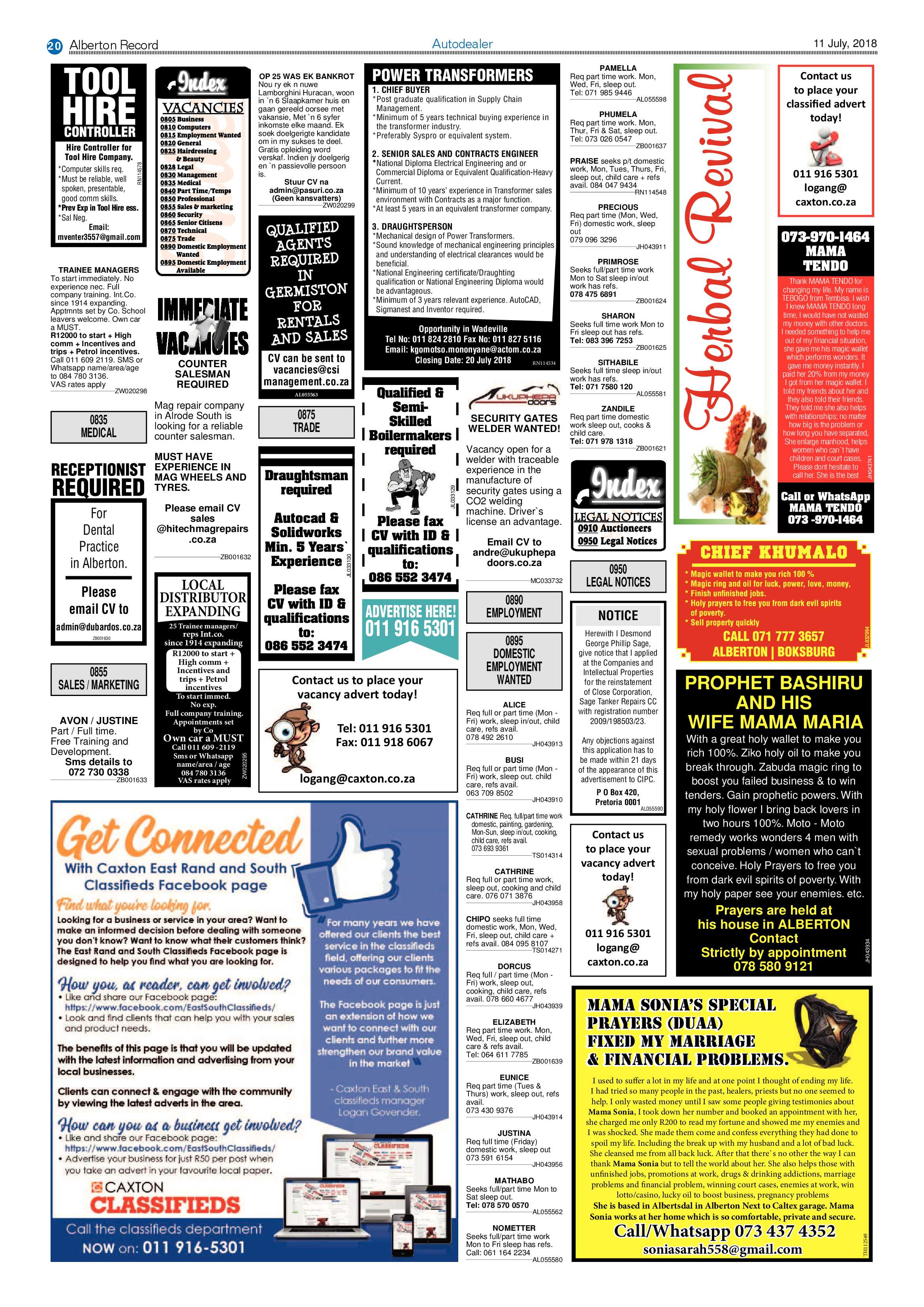 Alberton Record 11 July 2018 page 20