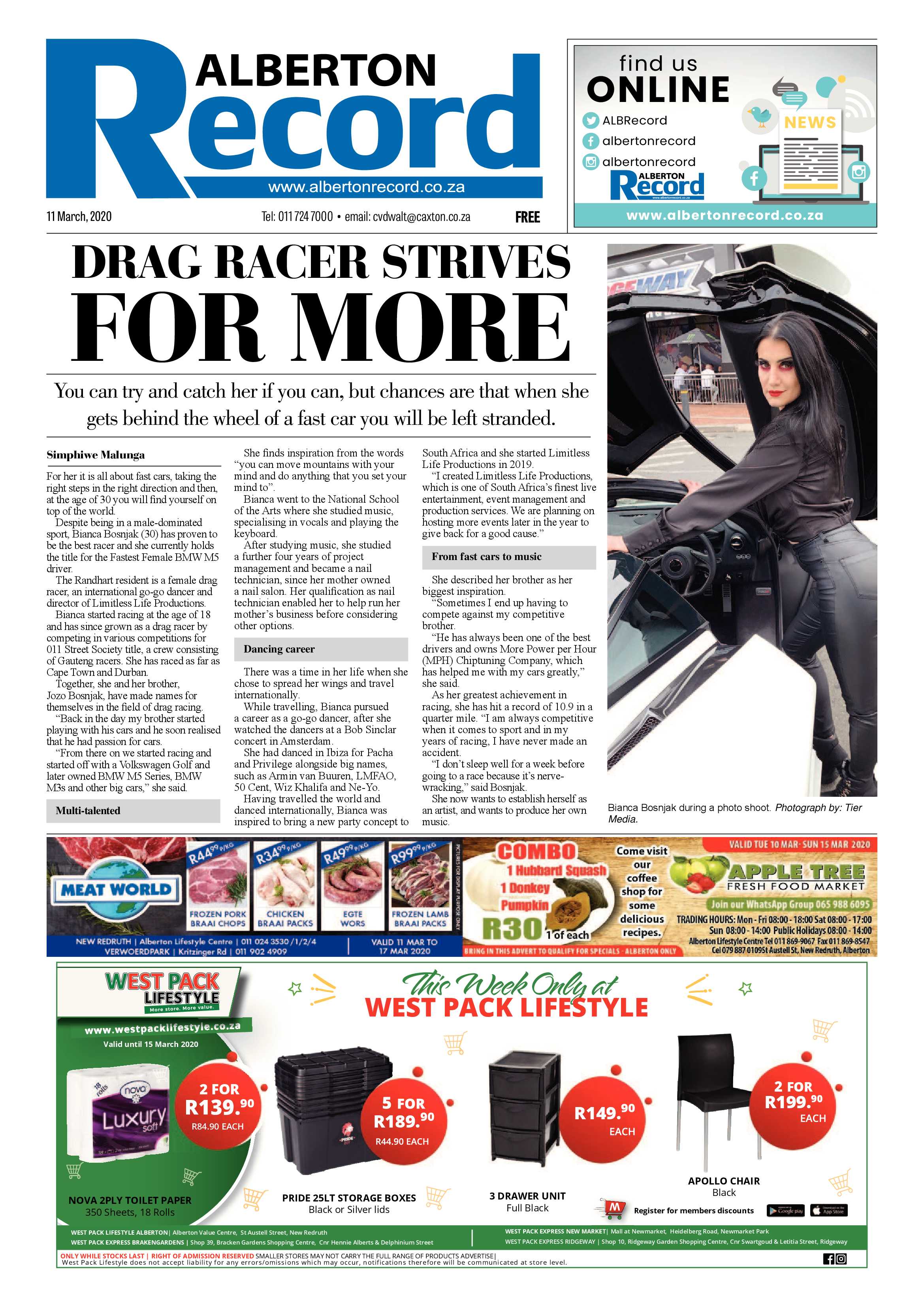 Alberton Record 11 March 2020 page 1