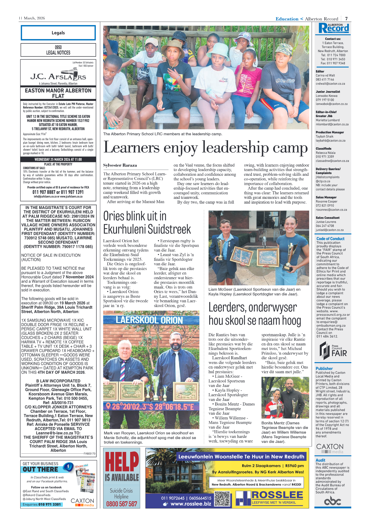 Alberton Record 11 March 2026 page 9