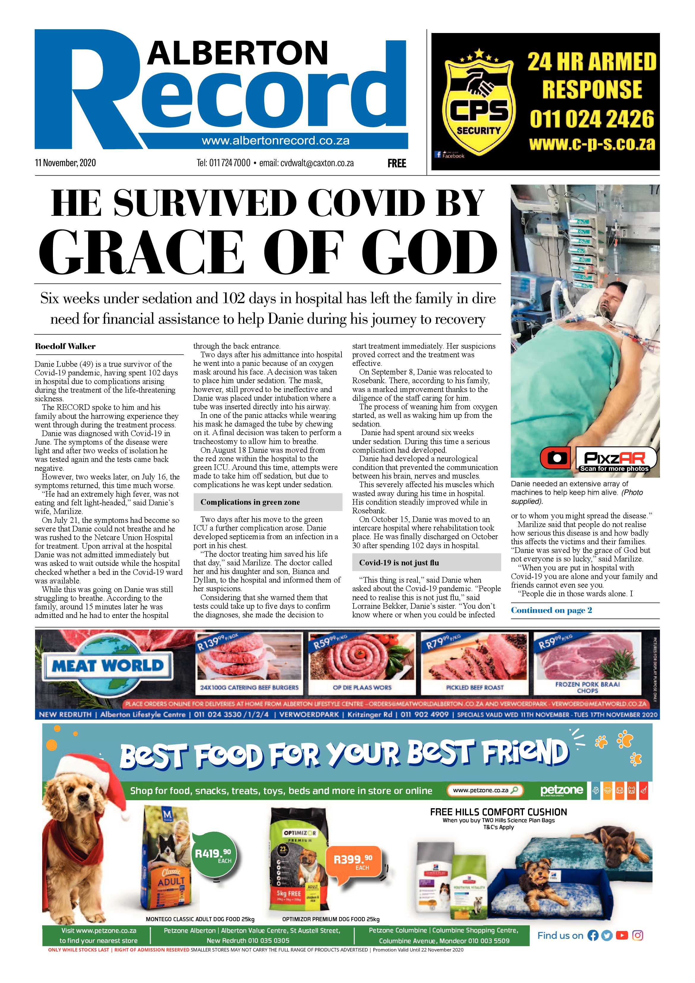 Alberton Record 11 November Alberton 2020 page 1