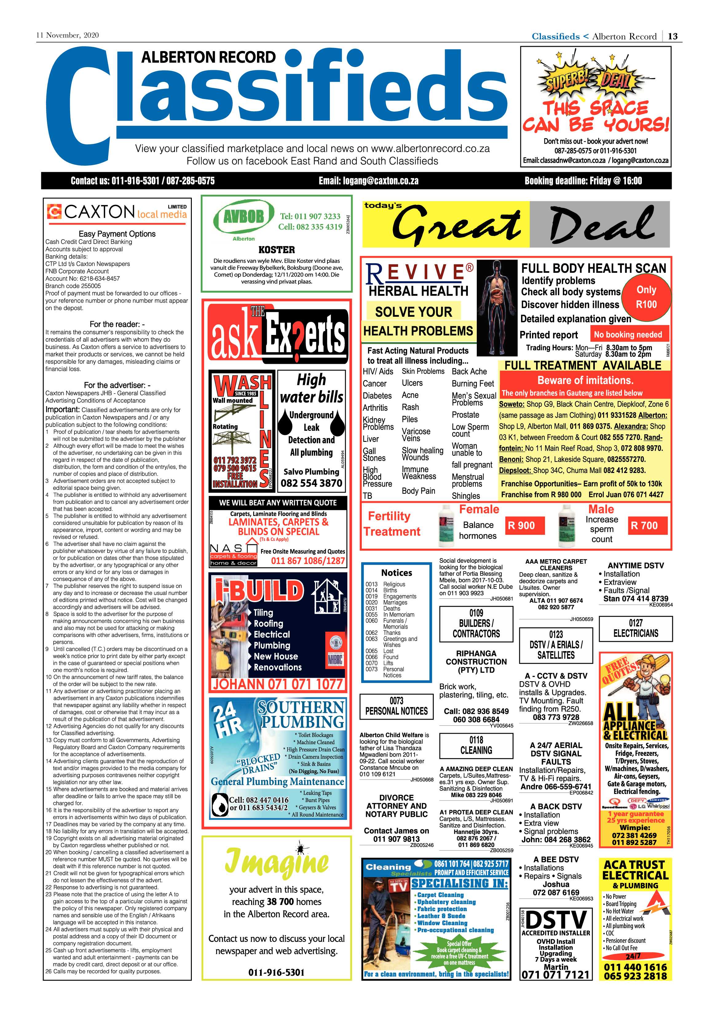 Alberton Record 11 November Alberton 2020 page 13